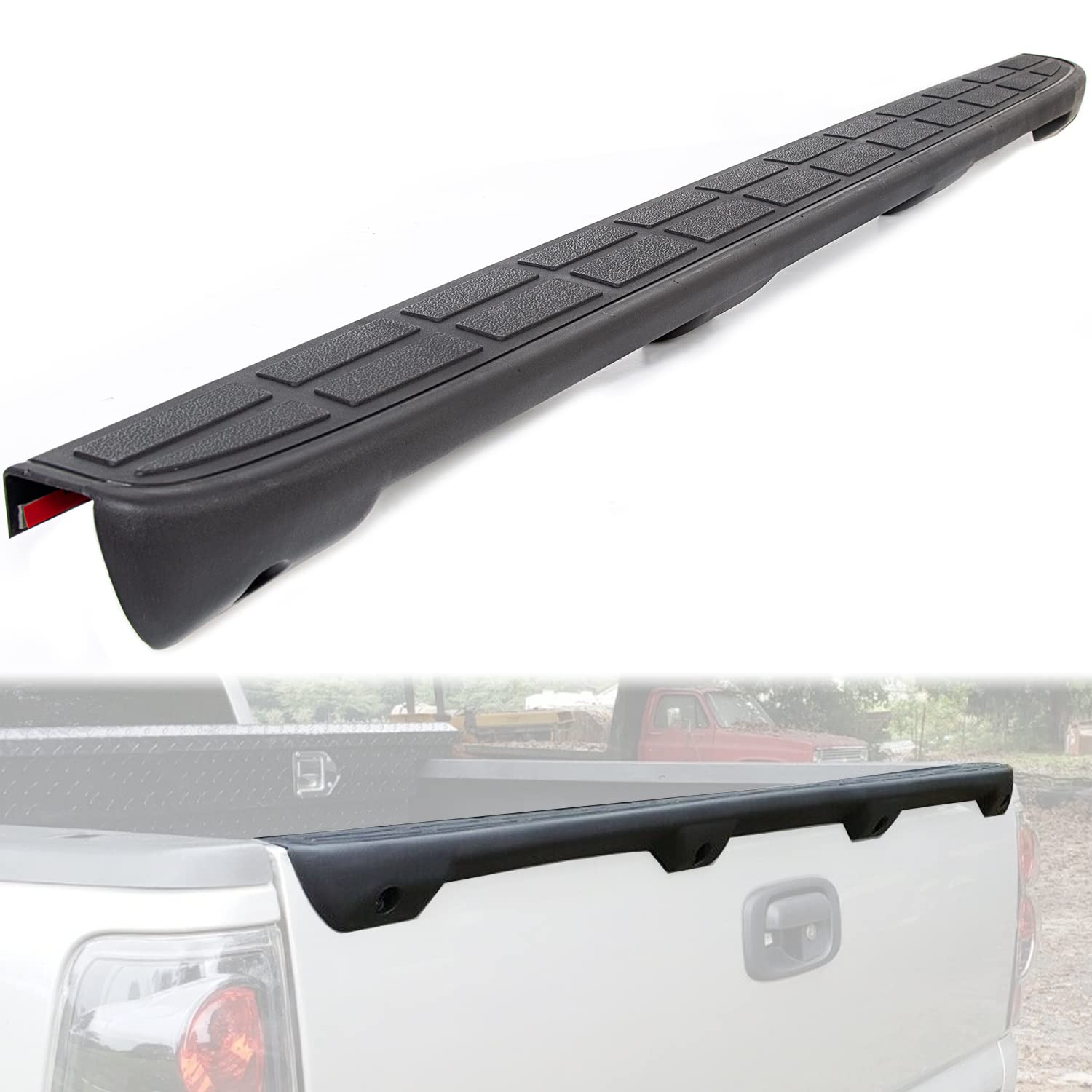 Ecotric Tailgate Spoiler Cap Cover Compatible With 1999-2007 Chevy Silverado Gmc Sierra Replacement For #15932249 #1909101 Moldi
