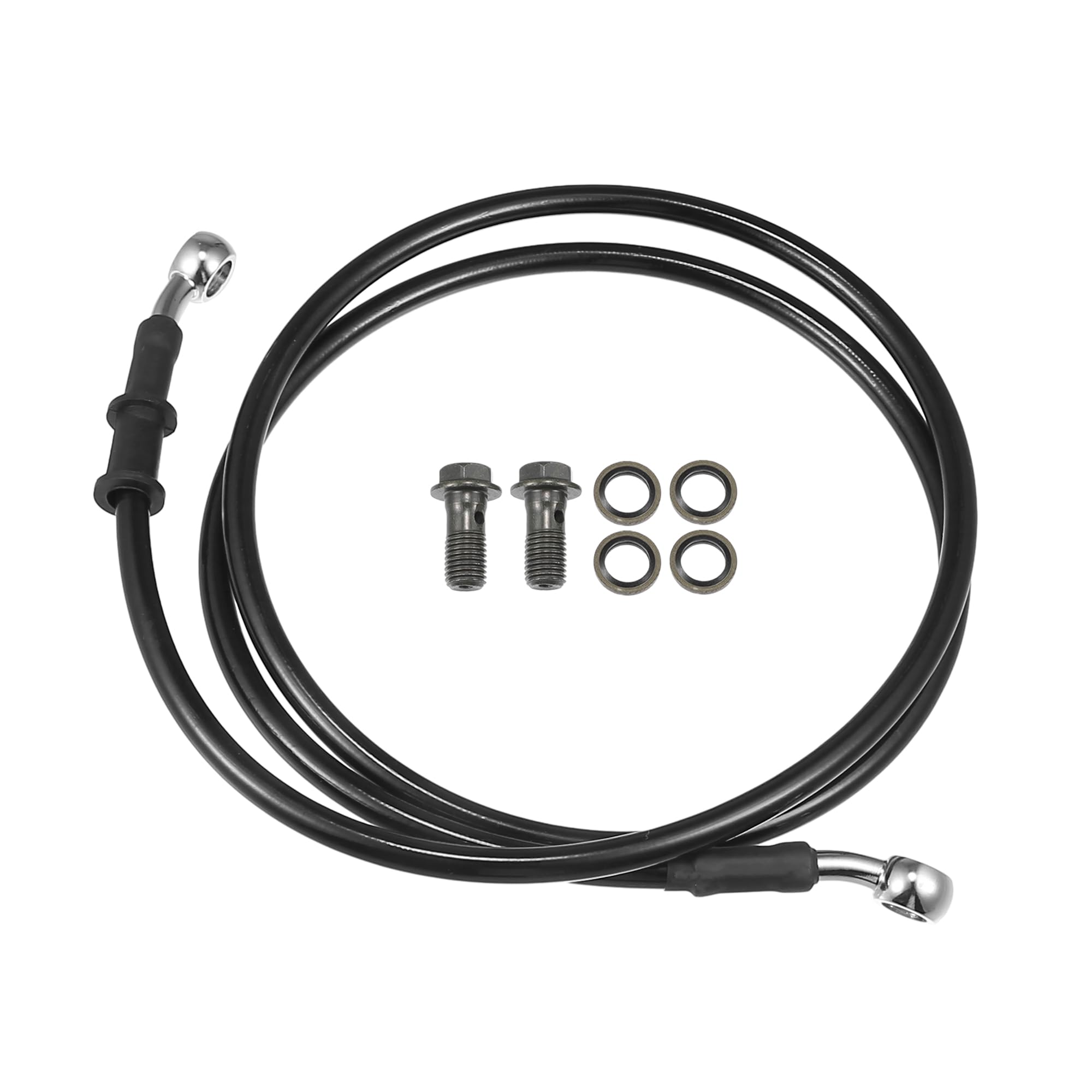Motoforti Universal Brake Hose Motorcycle ATV Dirt Bike Motocross Braided Hydraulic Brake Line Oil Hose Pipeline, 130cm, Metal, 