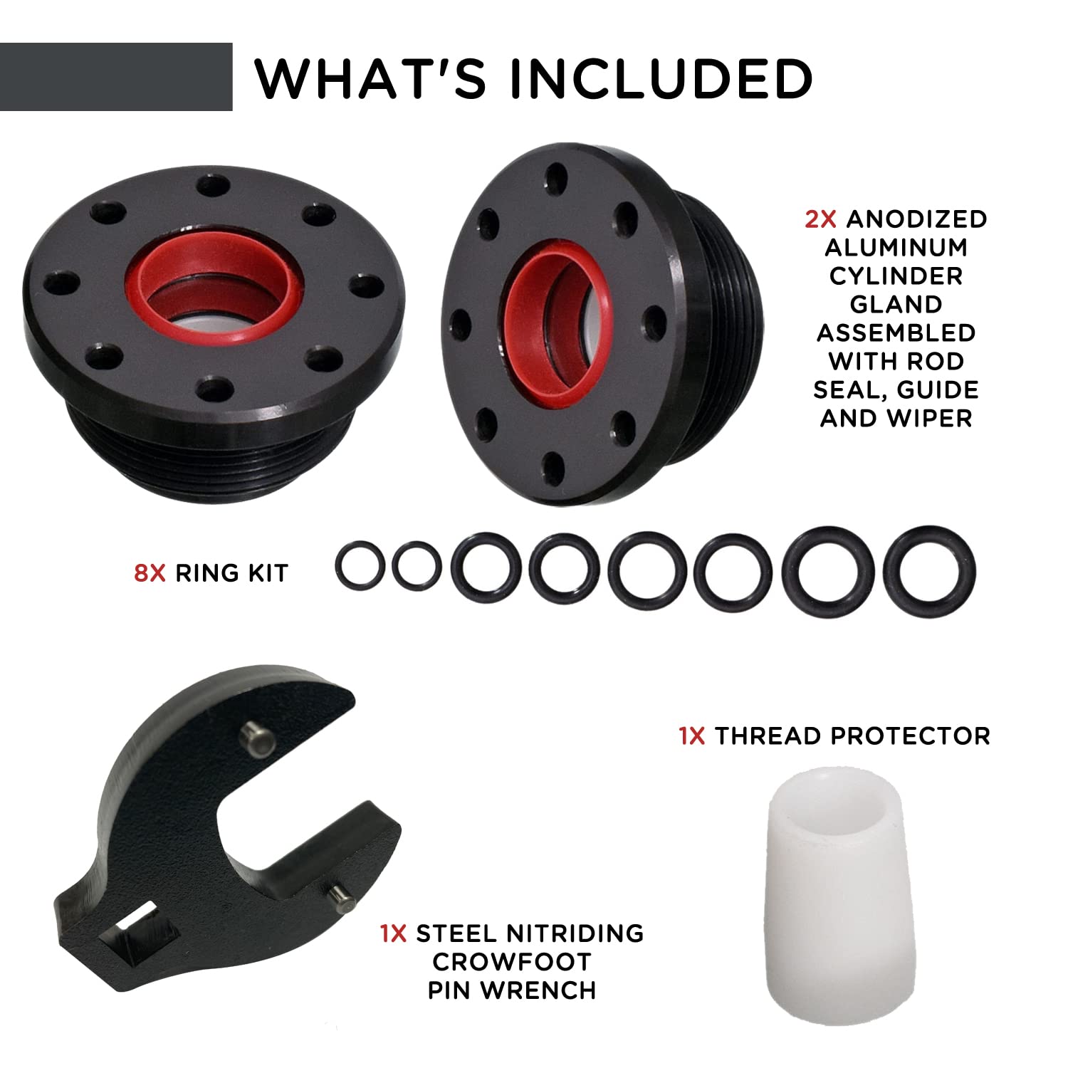 Hs5157/Hs5167 Hydraulic Cylinder Seal Kit With Pin Wrench - Compatible With Seastar Hydraulic Steering System