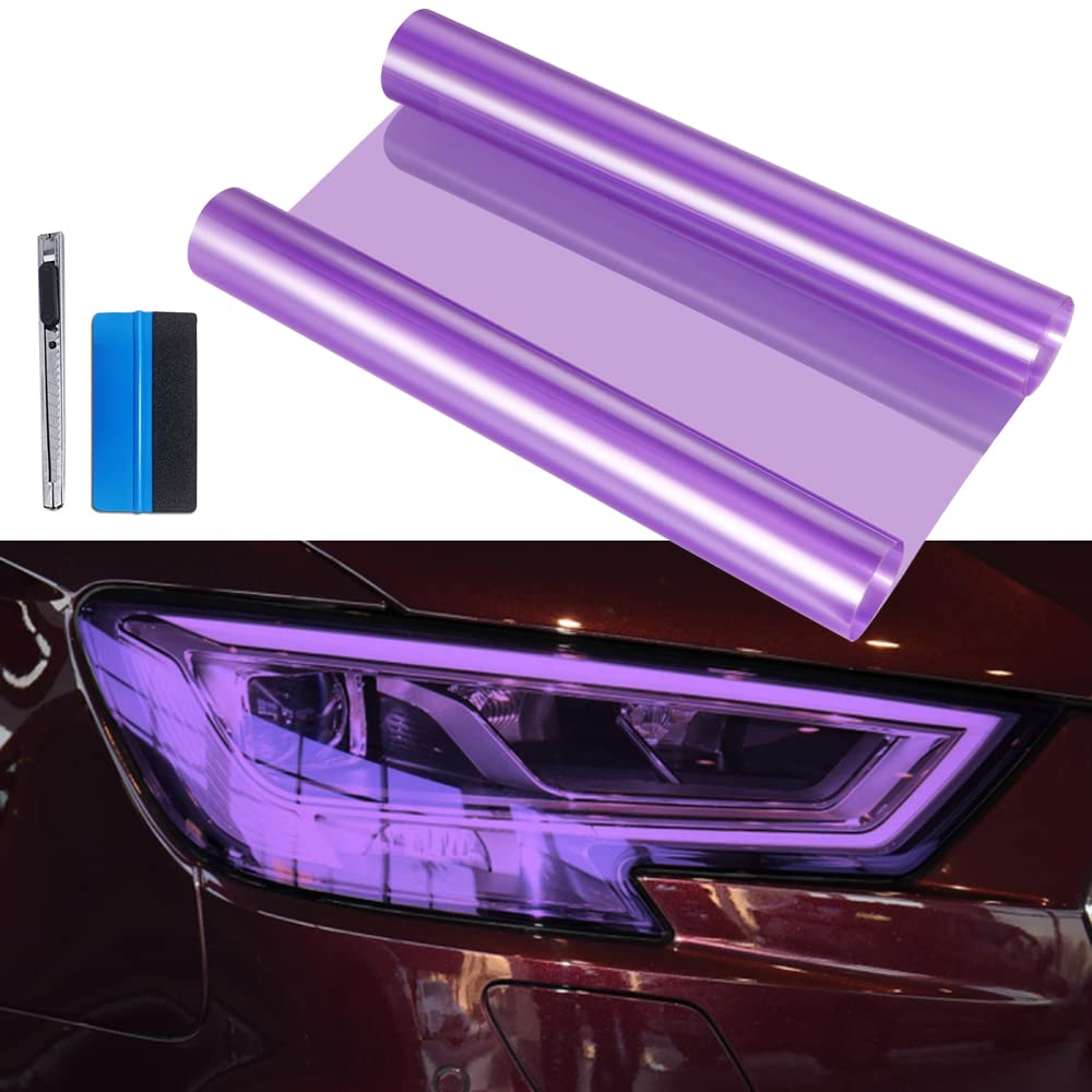 LZLRUN Extra-Wide Headlight Taillight Vinyl Tint Wrap 16 Inch x 60 Inch Roll Self Adhesive Fog Light Film Sheet Sticker Cover (P