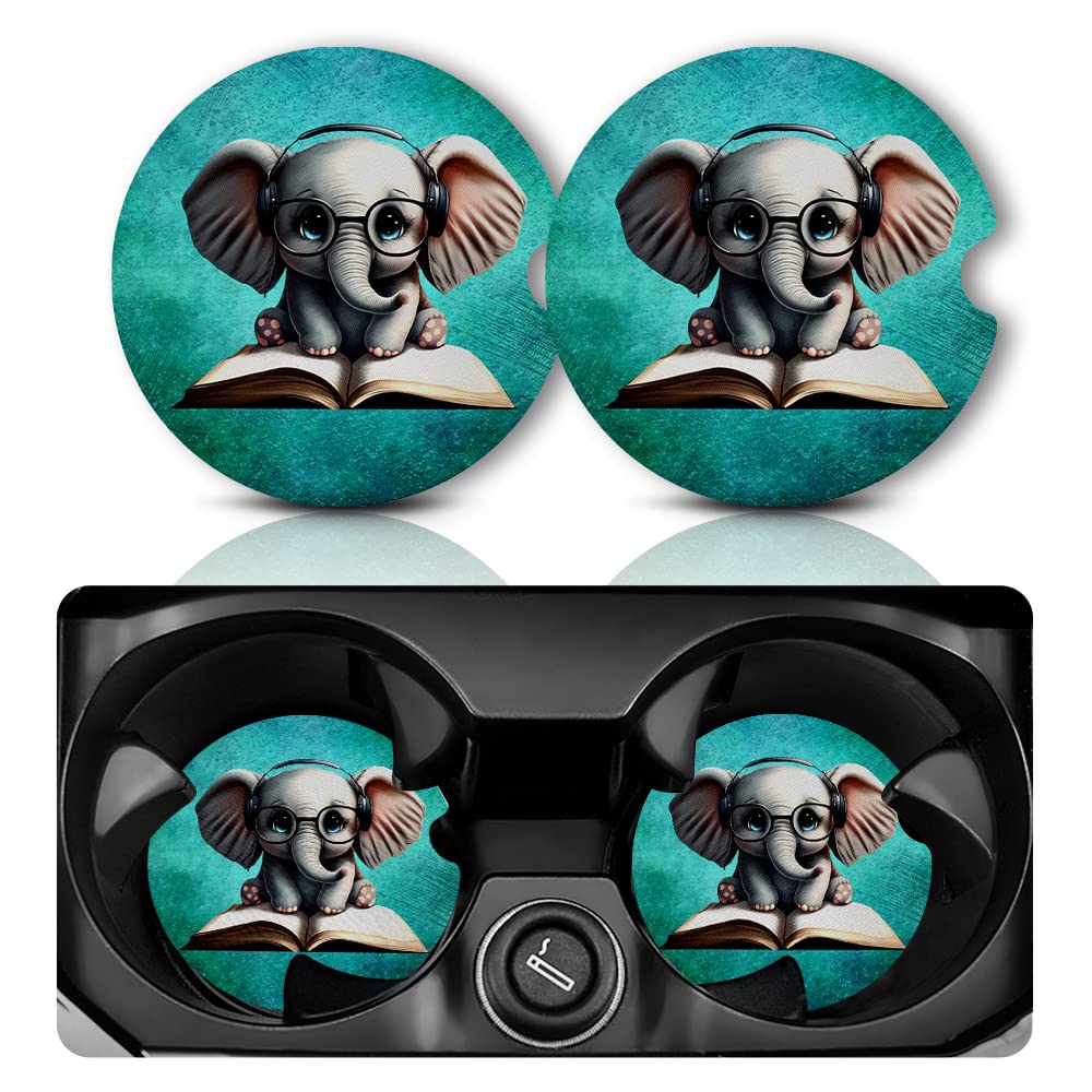 Yonlevres Car Coasters for Cup Holders,2.75  Anti Slip Rubber Mat with A Finger Notch, 2 Pack Car Cup Holder Coasters for Car In