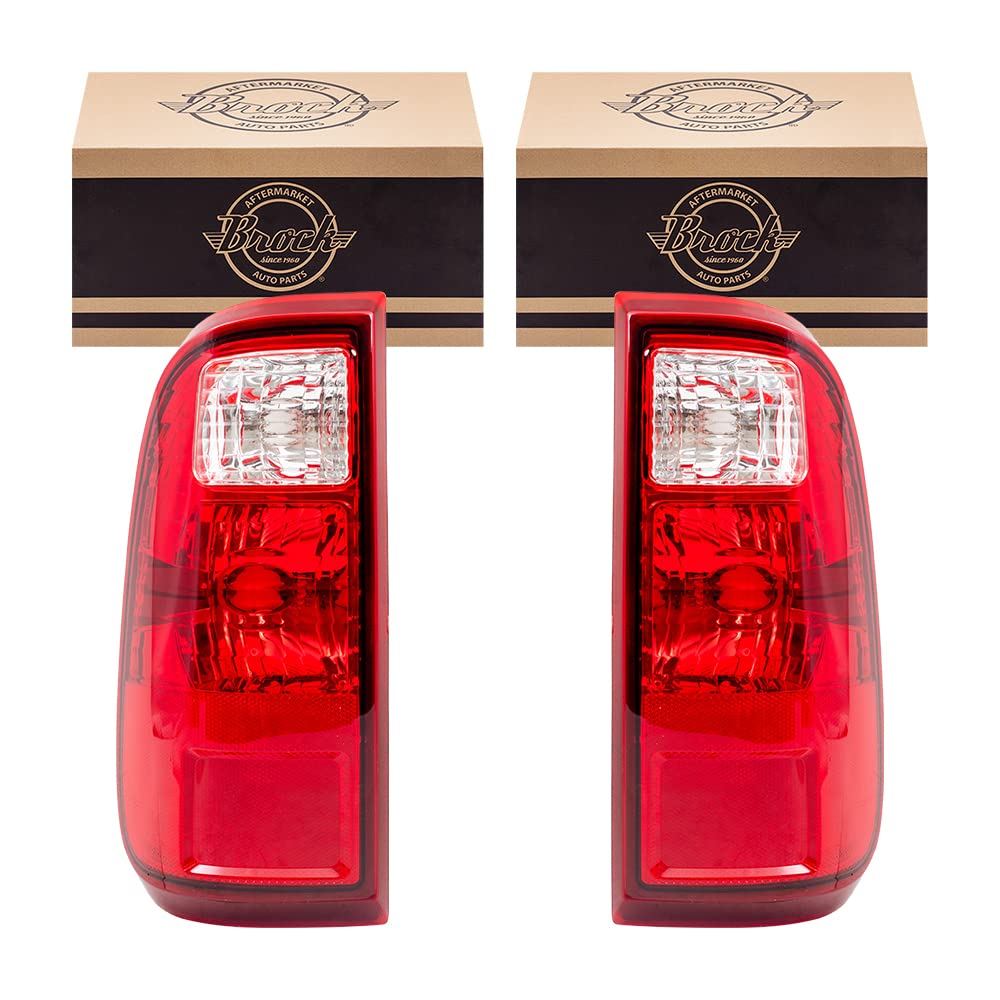 Brock Replacement Driver And Passenger Taillights Tail Lamps Compatible With 2008-2016 F250 Super Duty Pickup Truck Bc3Z13405A Bc3Z13404A