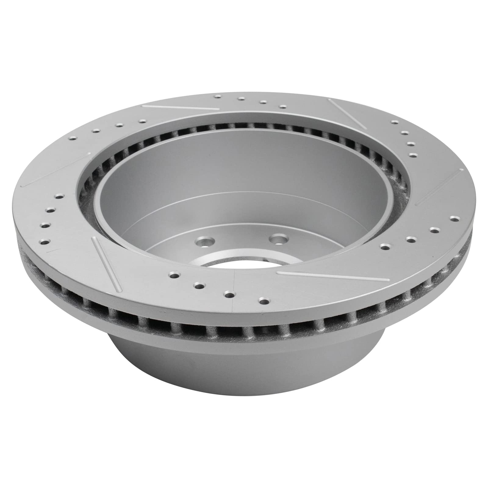 Trq Performance Rear Drilled Slotted Coated Brake Rotor Set For Gm Truck Van