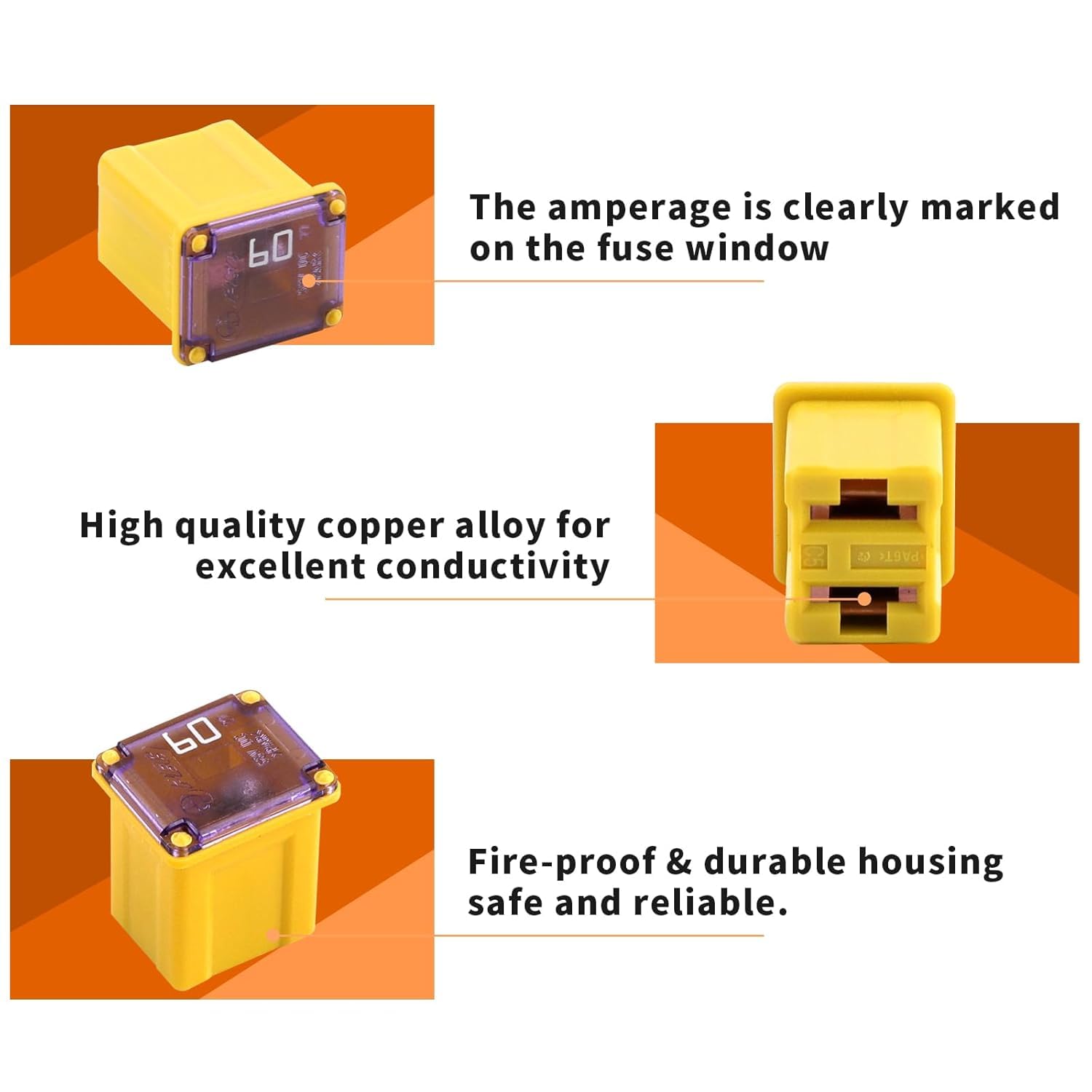 Jcase Fuse Kit Mini Jcase Fuse Assortment Low Profile 60A Fit For Ford Chevy/Gm Nissan And Toyota Pickup Trucks Cars And Suvs