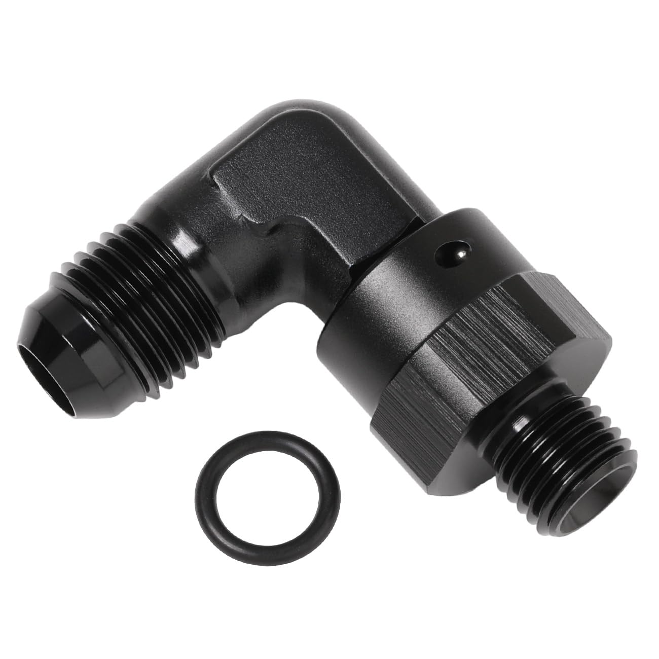 Podavelle 6An Male Flare To 4An -4 Orb O-Ring Boss 90 Degree Swivel Fitting Adapter Aluminum Black