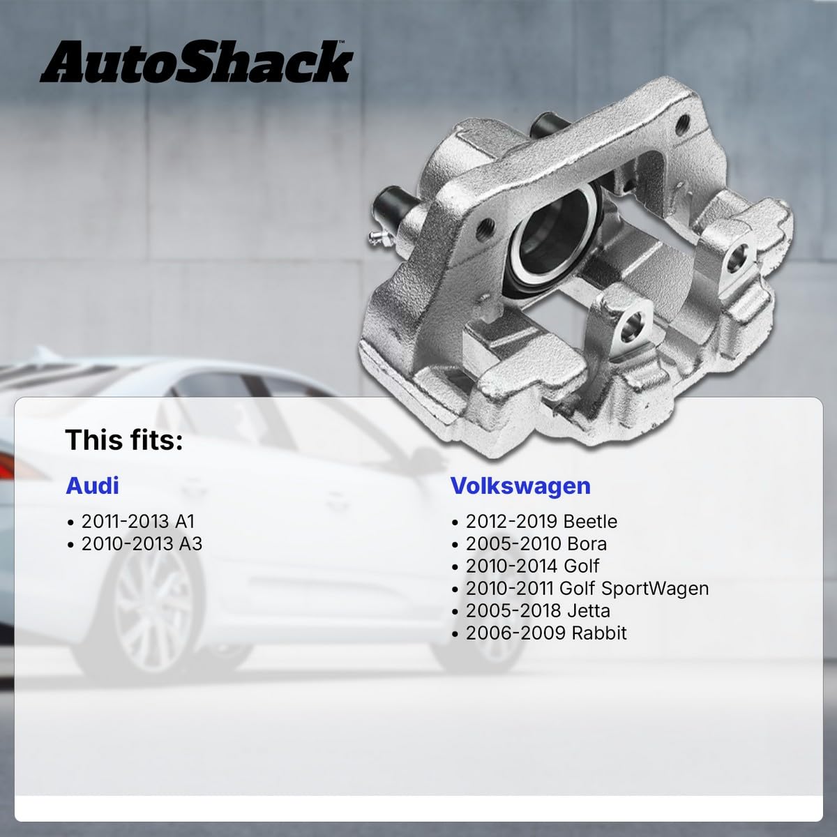 Autoshack Front Brake Calipers Assembly Pair Set Of 2 Driver And Passenger Side Replacement For 2010-2013 Audi A3 2005-2018 Vw Jetta 2006-2009 Rabbit 2010-2014 Golf 2012-2019 Beetle 2.5L Fwd Bc30106Pr