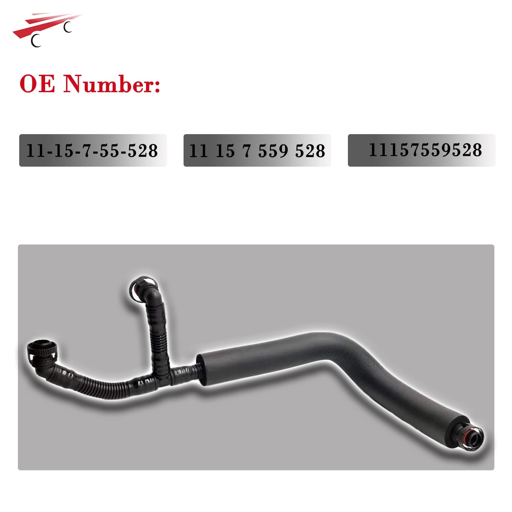 Okay Motor 3-Way Pcv Crankcase Breather Hose Vent Hose For 2006-2013 Bmw (1,3,5,Series) 128I 528I 328I Xi Xdrive X3 X5 Z4 N52 3.0L 11157559528