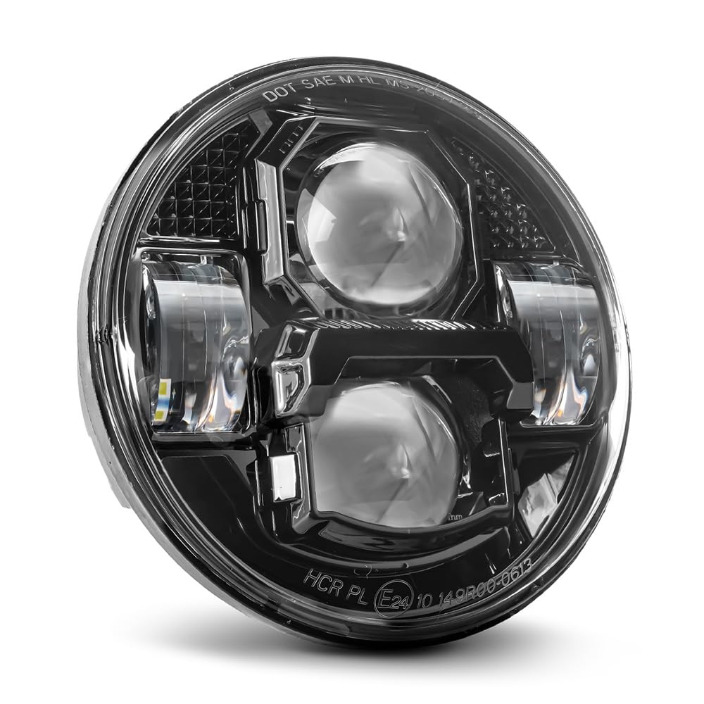 Upgraded 5-3/4 5.75 Inch Led Motorcycle Headlight Compatible With Harley Davidson Sportster Dyna Street Bob Low Rider Wide Glide