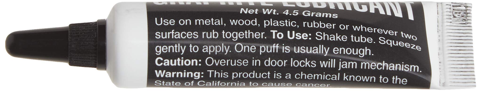 Lucky Line Graphite Dry Lock Lubricant Powder, 4.5 Grams (9501), Black And White
