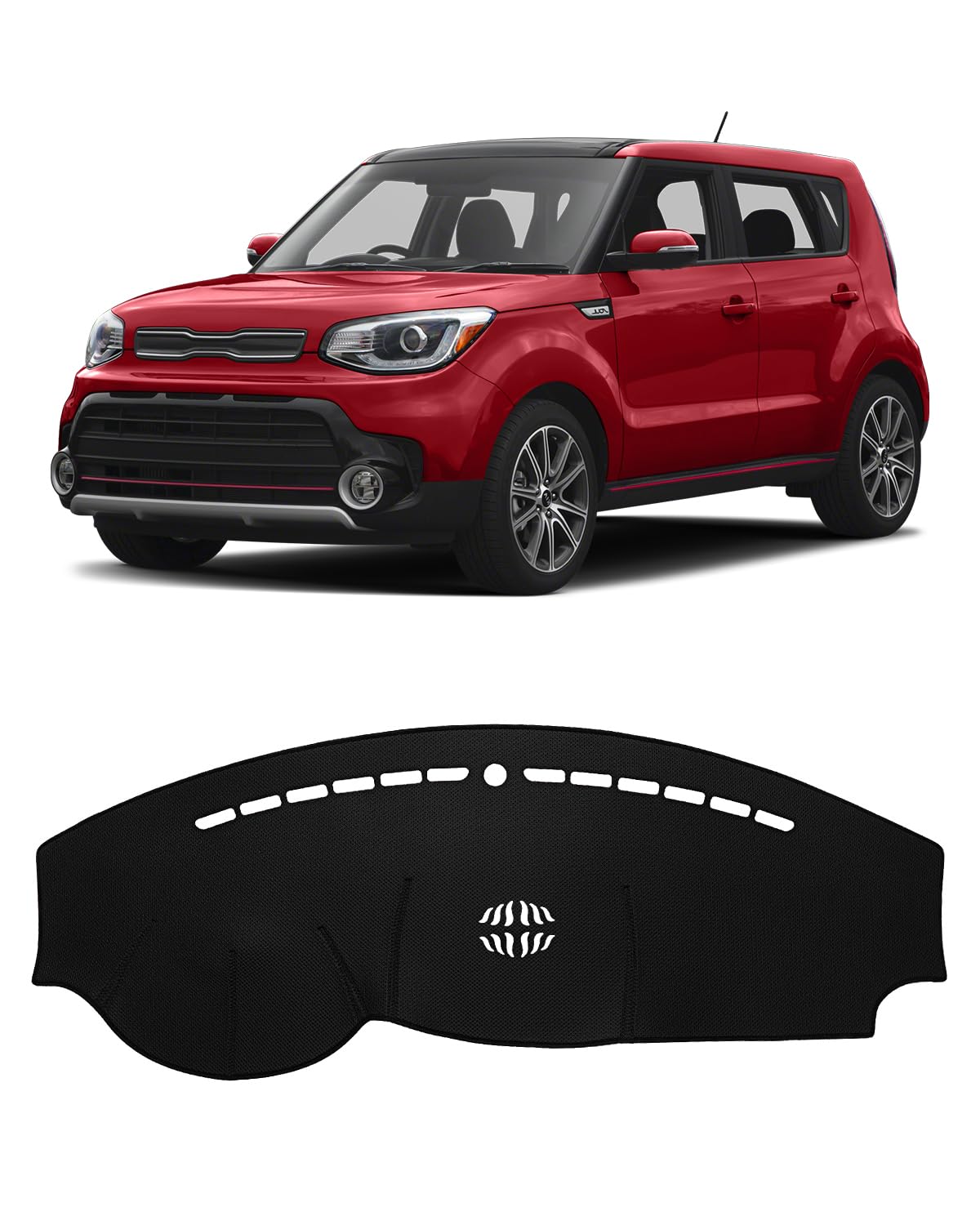 Fiilines Custom Fit For Dash Cover 2014-2019 Kia Soul Dashboard Mat Cover Sunshade Nonslip Mesh Protector No Glare
