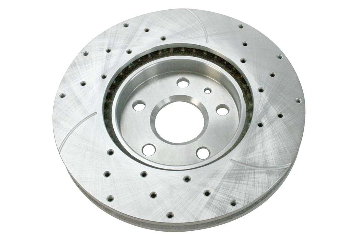 AutoShack Front Drilled and Slotted Brake Kit Rotors Silver and Performance Ceramic Pads Pair of 2 Driver and Passenger Side Rep