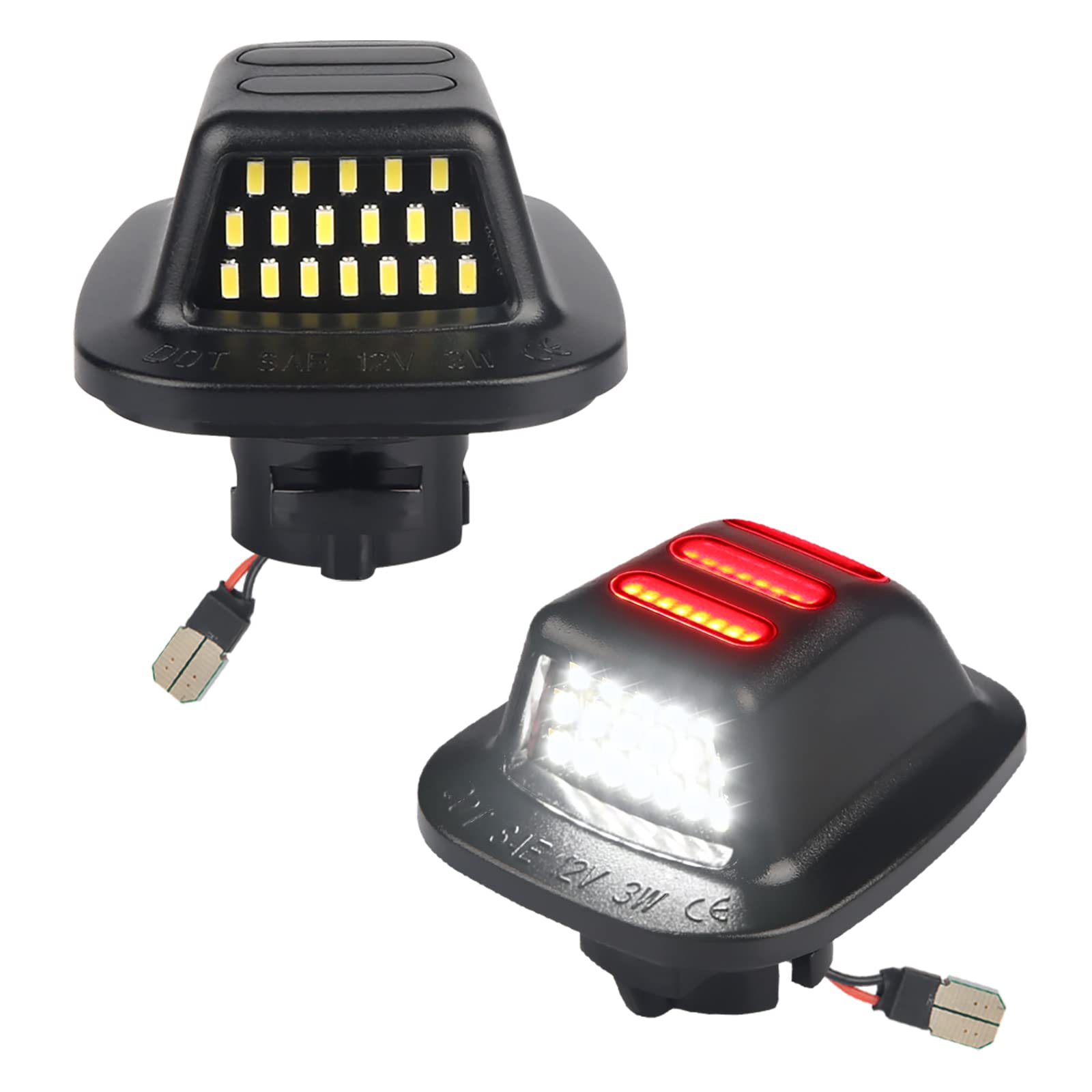 Mbuydiy Led License Plate Light Lamp With Red Oled Neon Tube Compatible With Chevy K1500 C1500 1988-1999, Silverado Sierra 1988-