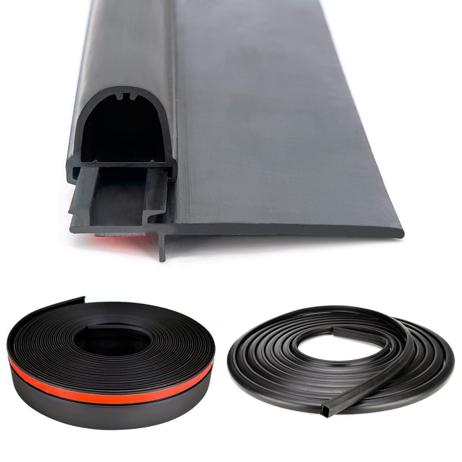 Qagea Rv Slide Out Seal Base & D-Seal Wiper | 018-312-Ekd & 018-341 Ek | 1' X 15/16' X 35' & 1/2' X 2.75' X 35’ Black Rubbers