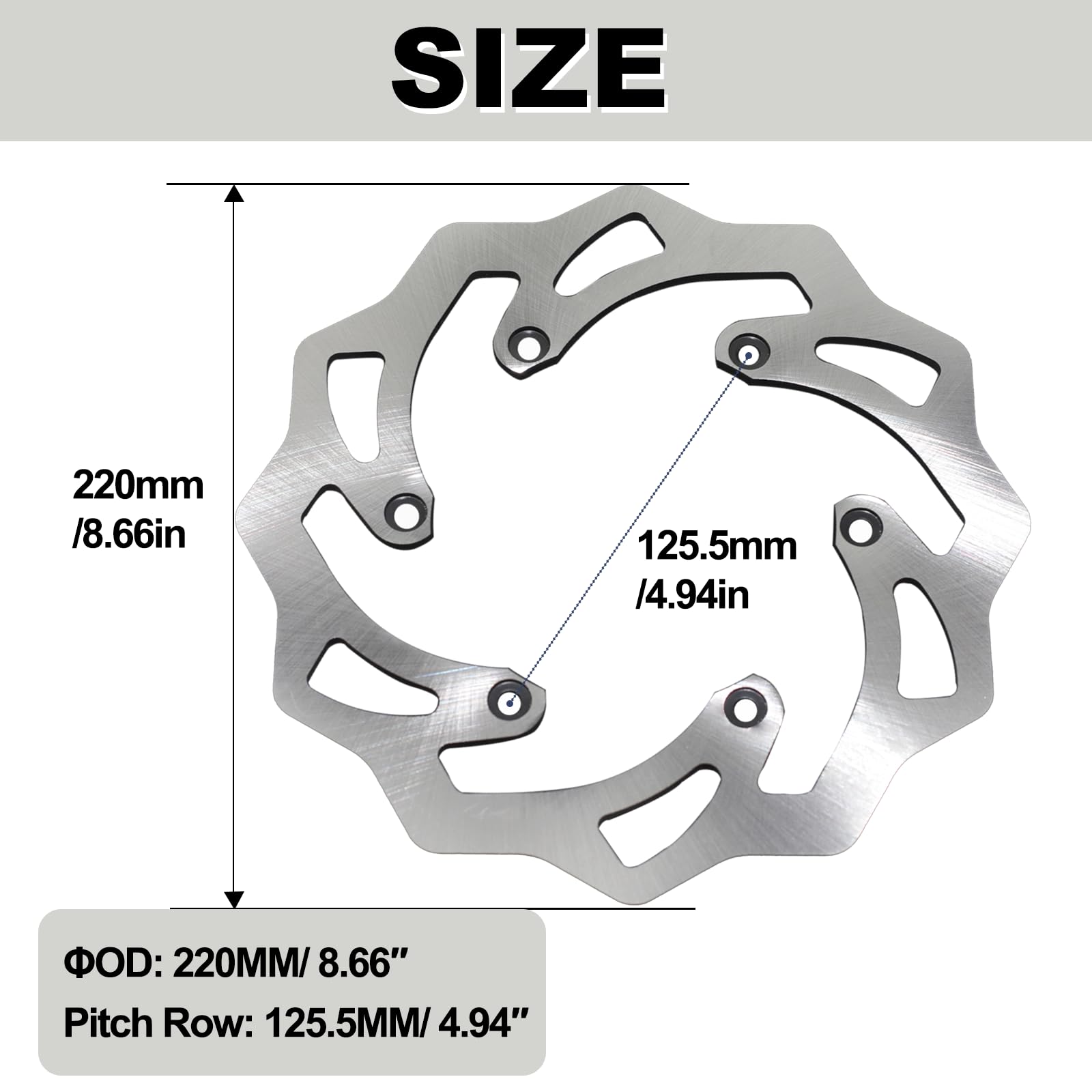 Coimoviol 260MM 220MM Front Rear Brake Disc Rotor 2PCS Compatible with KTM 125 250 350 450 500 1994-2022, Husqvarna 125-501 FE/T