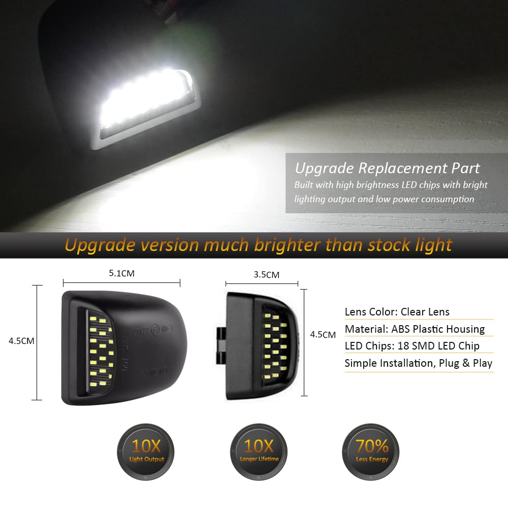 D-Lumina Led License Plate Lights Assembly Compatible With 1999-2013 Chevy Silverado Gmc Sierra 1500 2500 3500 Hd Suburban Tahoe