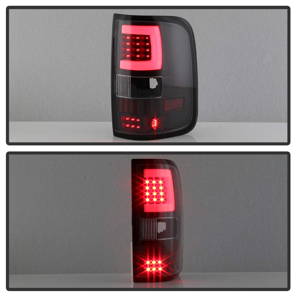Acanii - For Black 2004 2005 2006 2007 2008 Ford F150 Lobo Pickup Led Tube Tail Lights Lamps