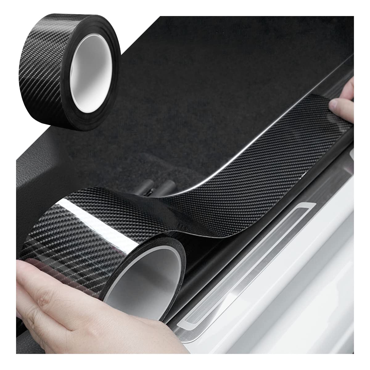 Car Door Entry Guard, Anti-Collision Adhensive Protector Tape, Scratch Cover For Car Door Sill, Rear Bumper, Handles, Fit For Most Cars, Vehicles, Suvs, Auto Exterior Accessories (2' X 394', Black)