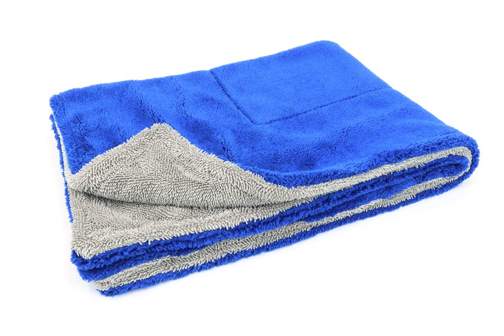[Amphibian] Car, Truck, SUV Drying Towel | Great for Rinseless Wash | Dual Twist/Plush Weave Dries Streak Free (Blue/Gray, Origi