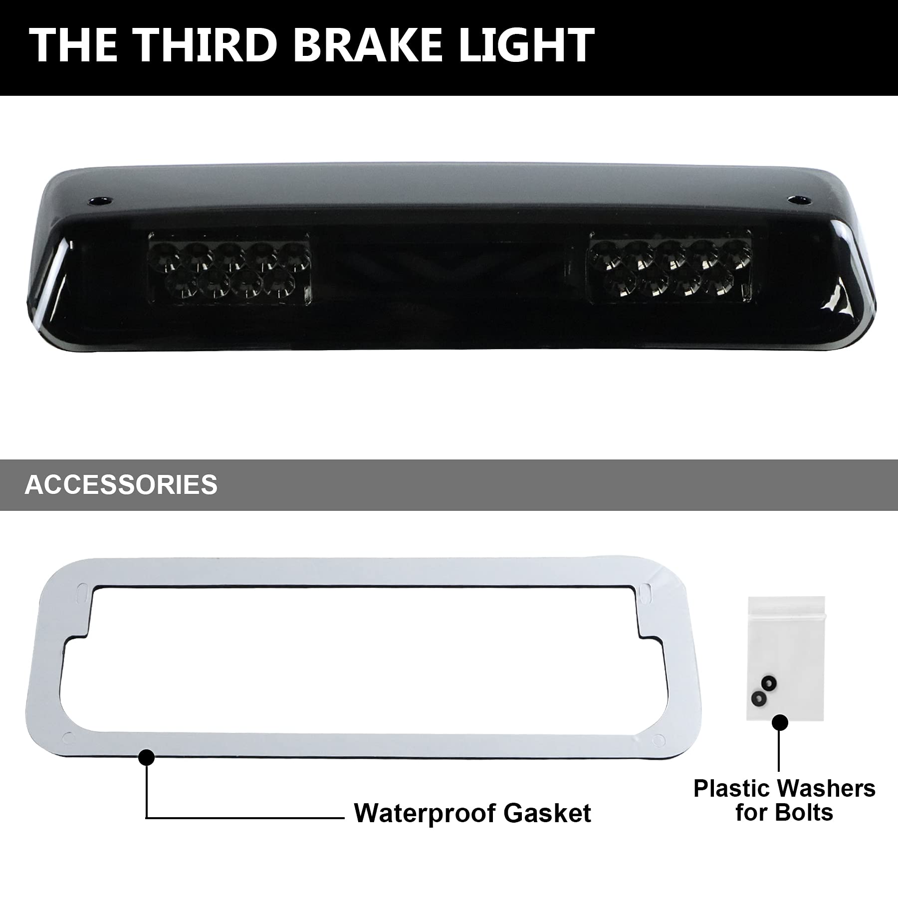 Led Third 3Rd Brake Light For 04-08 Ford F150, 07-10 Explorer, 06-08 Lincoln Mark Rear Cargo Lamp High Mount Stop Light