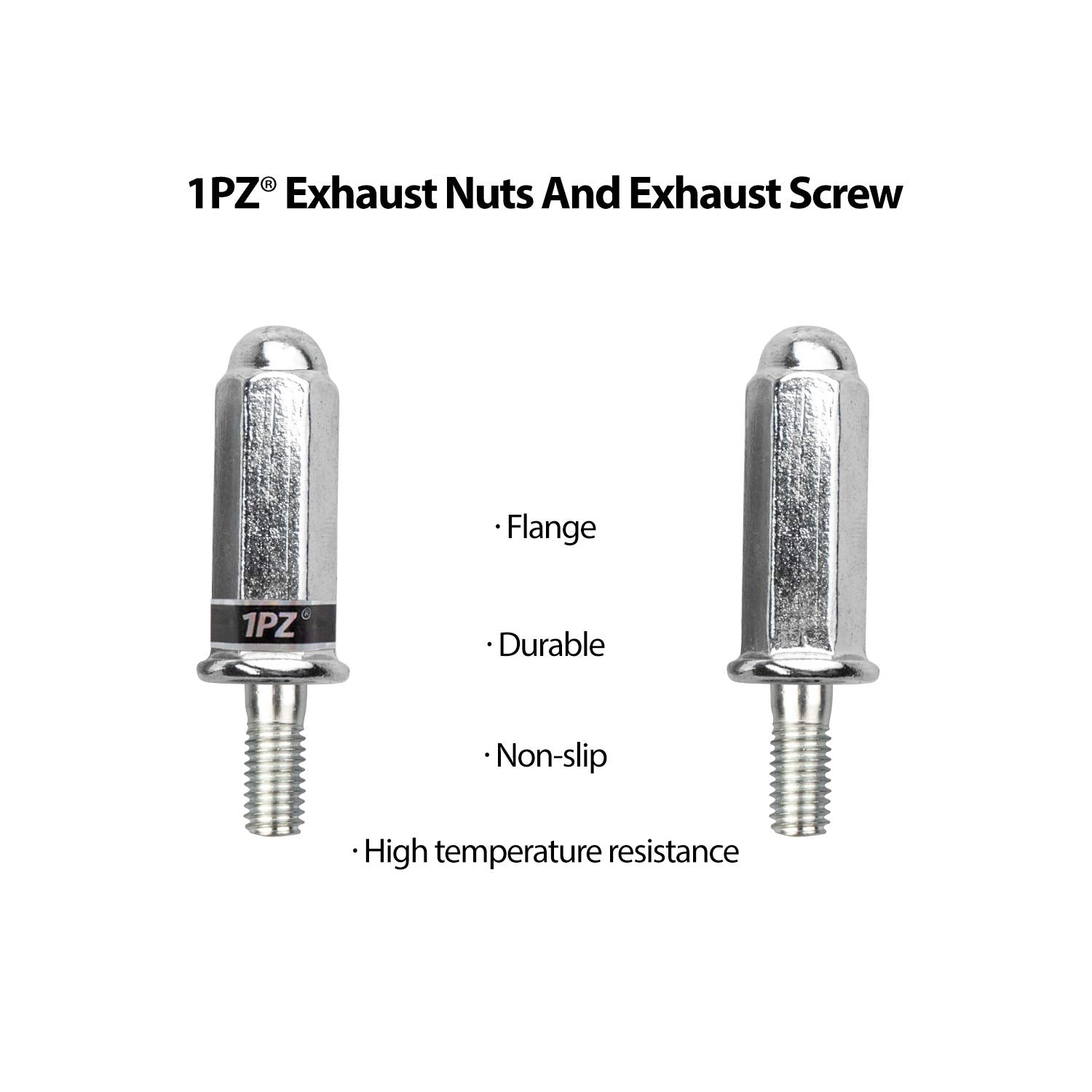 1Pz Ebg-Sl1 Exhaust Bolt And Gasket For Gy6 50 Cc 70Cc 90 Cc 110Cc 125 Cc 150Cc Scooters Atvs Go Karts Moped Quad 4 Wheeler Dune Buggy Sandrail Taotao Sunl Coolster Jonway Roketa (Silver)