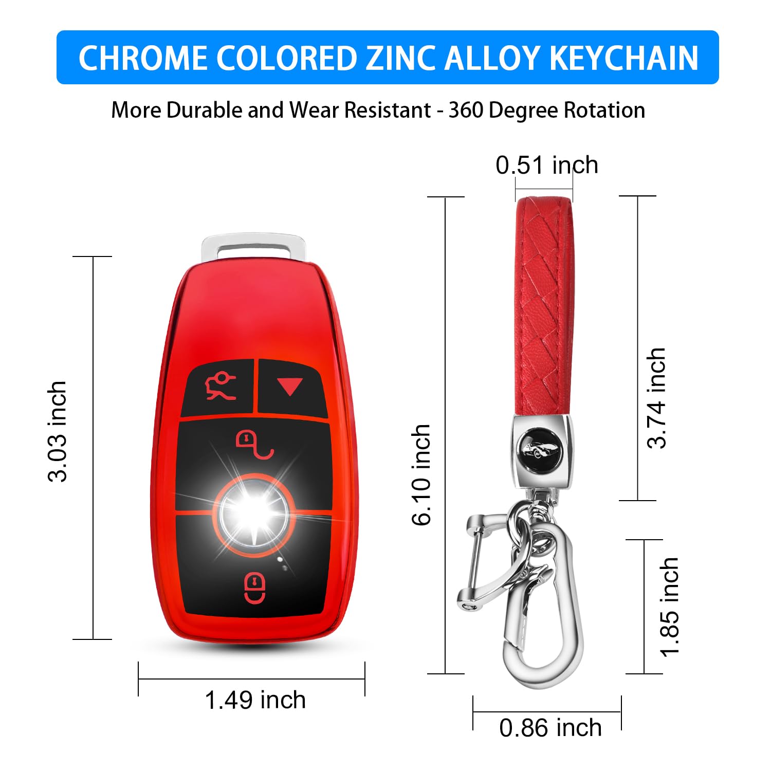 Qbuc For Mercedes Benz Key Fob Cover With Keychain,Soft Tpu Key Case Protector Compatible With Mercedes-Benz 2017-2023 E-Class 2