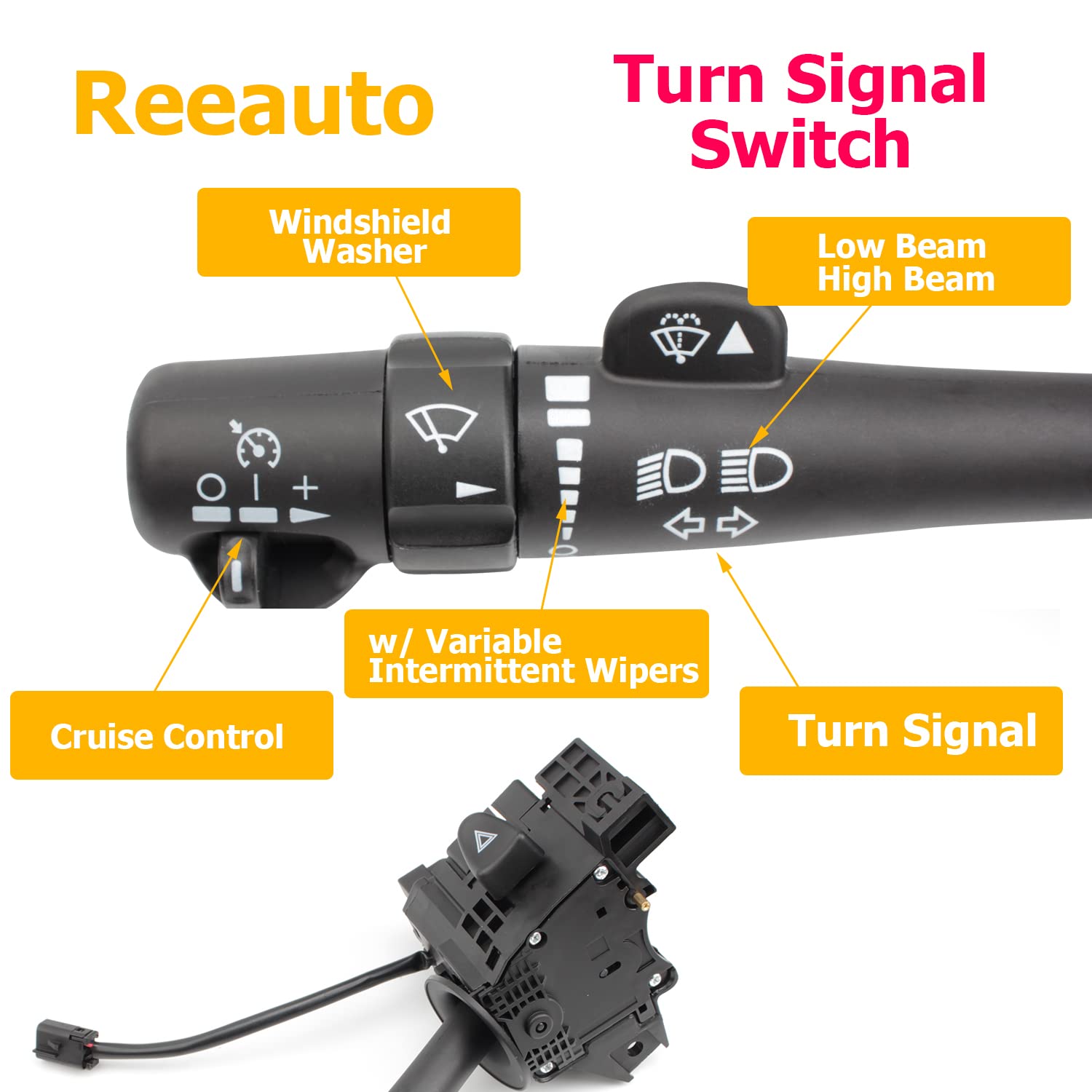 Multi-Function Combination Turn Signal Switch Wiper Dimmer Switch Compatible With 2002-2009 Trailblazer Escalade Envoy, 03-06 Silverado Tahoe Sierra Yukon Replaces# 12450067, D6299A, Sw3792