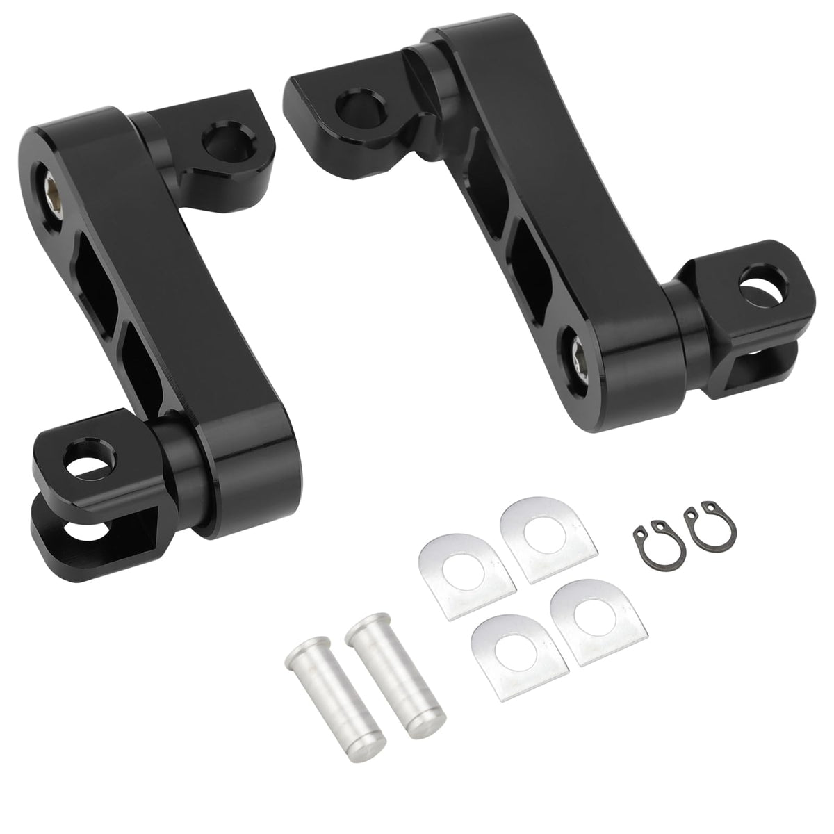 Vg Moto Motorcycle Male Mount Foot Peg Extensions Passenger Highway Pegs Clamp Support Brackets Adjustable Black Replacement For