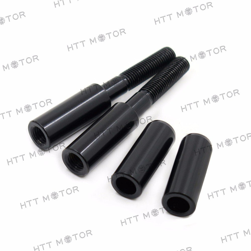 Httmt Mt387-001- Black 2 Inches Mirror Extensions Kit Compatible With Harley Softail Sportster Dyna Touring