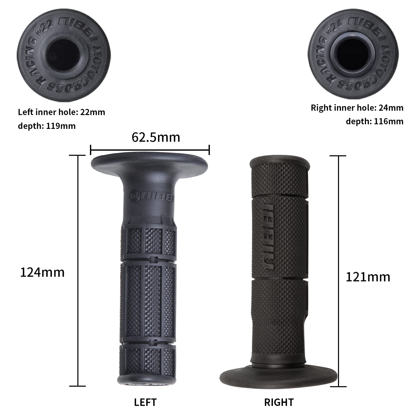 NIBBI Twists Throttle Assembly,Dirt Bike Grips with Throttle Cable and Handlebar Grip for SSR125 Pit Bike, 22mm Motorcycle Throt
