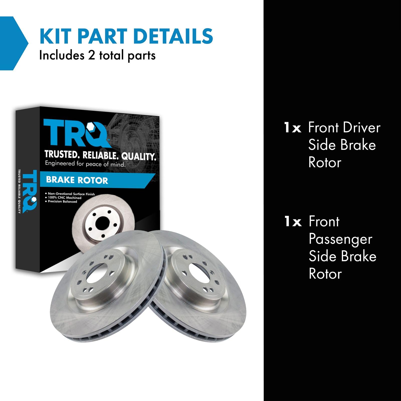 Trq Front Brake Rotors Set Vented Compatible With 2013-2016 Mercedes-Benz Gl350 2014-2016 Gl450 2016-2019 Gle400 2017 Gls350D 20