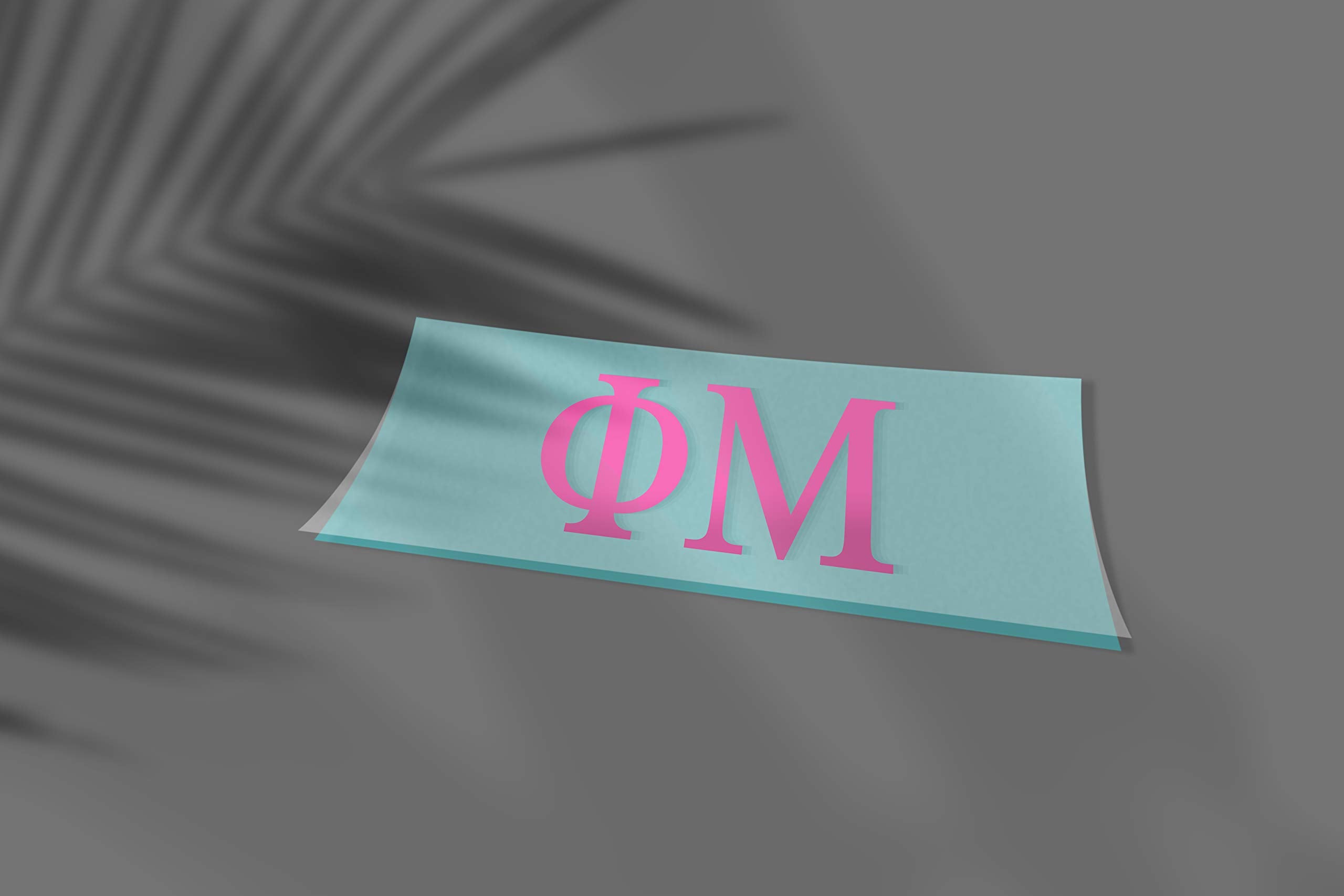 Pro-Graphx Phi Mu Greek Sorority Sticker Decal, 2.5 Inches Tall, Pink