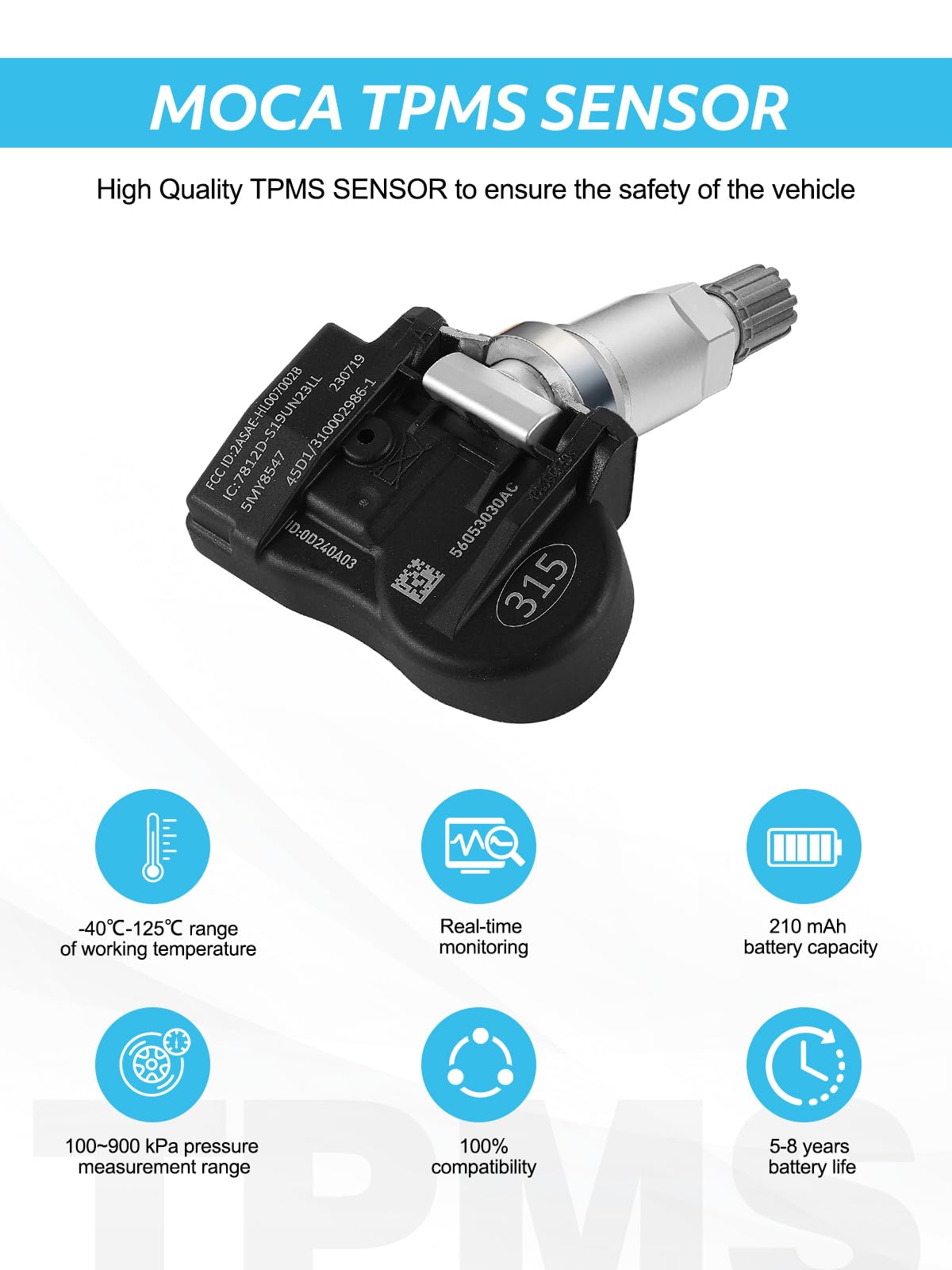 TAUTOY 56053030AC 56029465AB Tire Pressure TPMS Sensors for Jeep Compass Grand Cherokee Liberty Patriot,Dodge Magnum Grand Carav