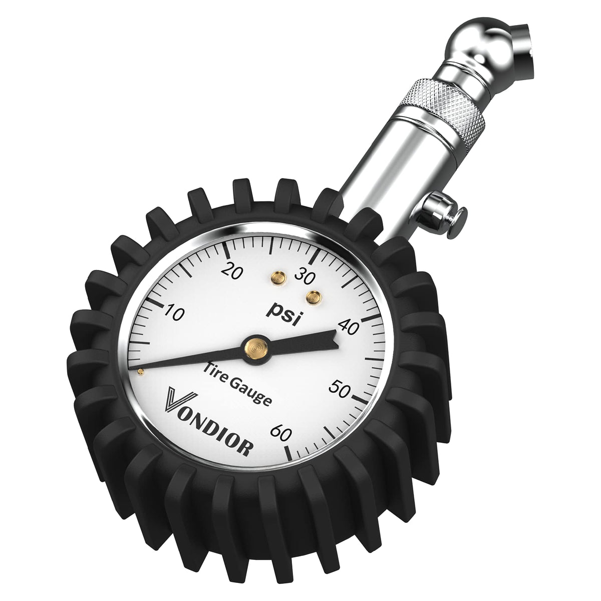 Tire Pressure Gauge - (0-60 Psi) Heavy Duty, Certified Ansi Accurate With Large 2 Inch Easy To Read Glow Dial, Low - High Air Pr