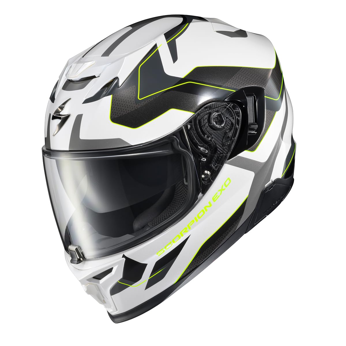 Scorpionexo T520 Full Face Dual Sport Motorcycle Helmet With Bluetooth Ready Speaker Pockets Dot Ece Approved Zuse (White/Hi-Viz