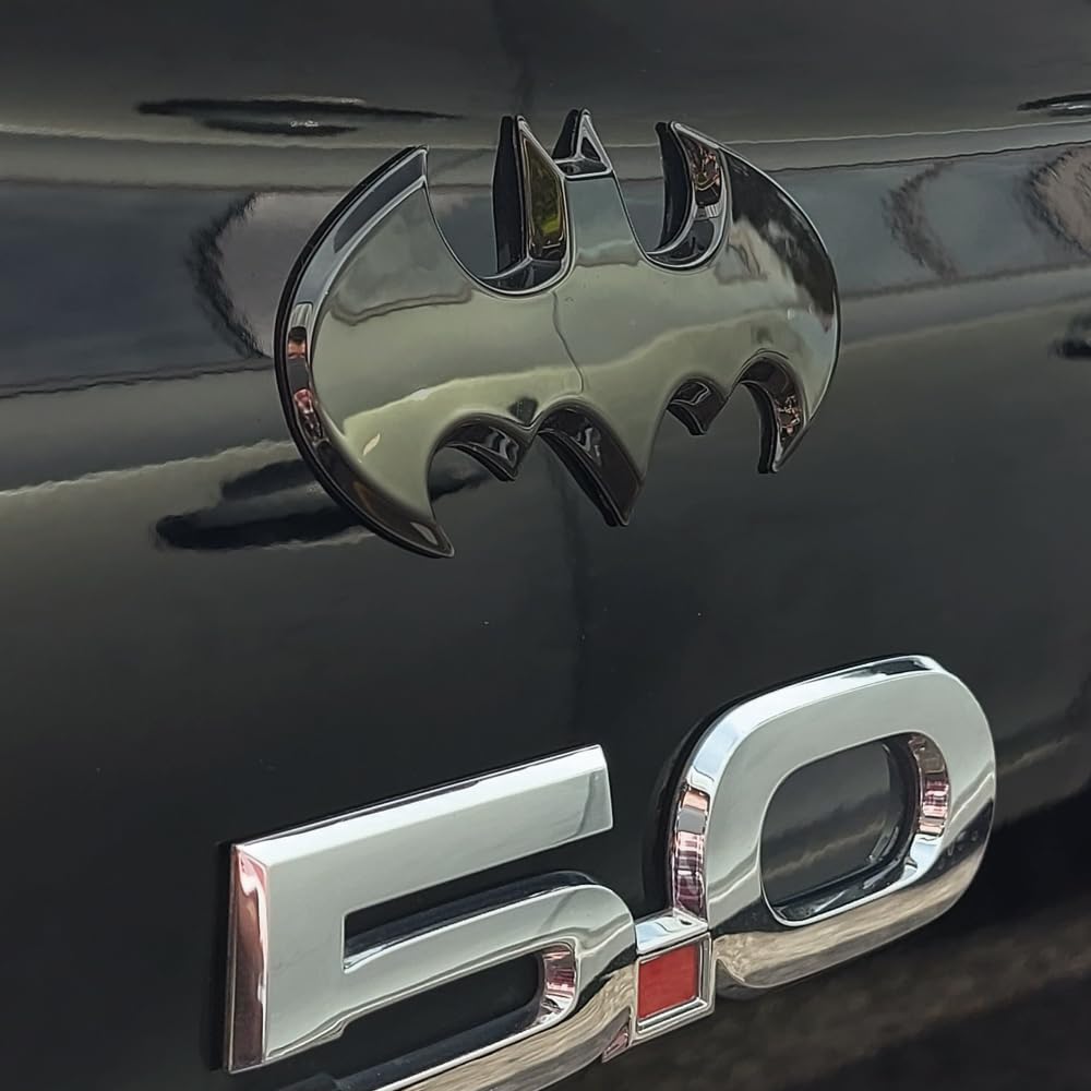 Fan Emblems Batman 3D Car Badge - 1989 Batwing Logo (Black Chrome: 3.8 X 1.8 X 0.2 Inches)