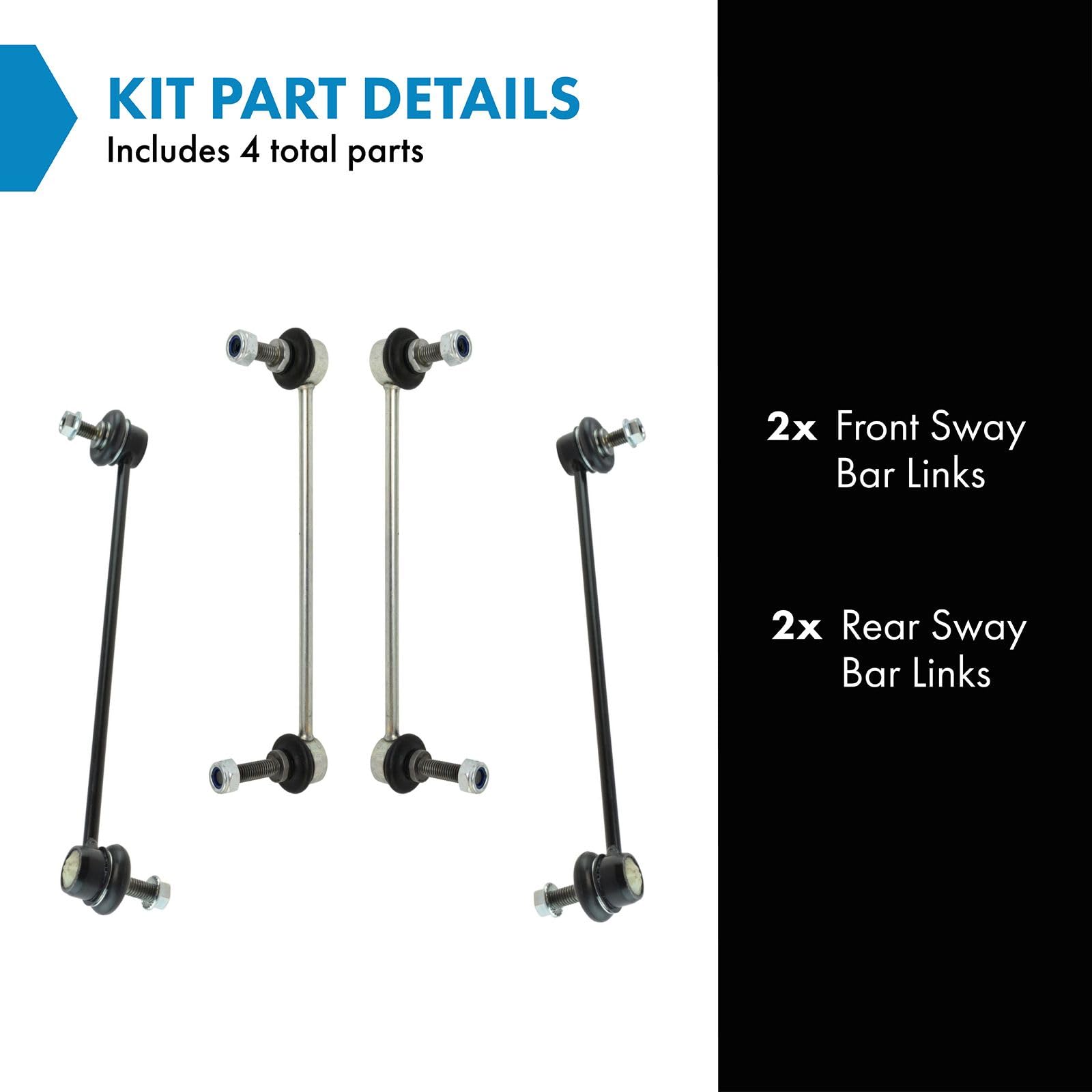 Trq Driver & Passenger Side Sway Bar Stabilizer Link Set Compatible With 2007-2014 Mini Cooper