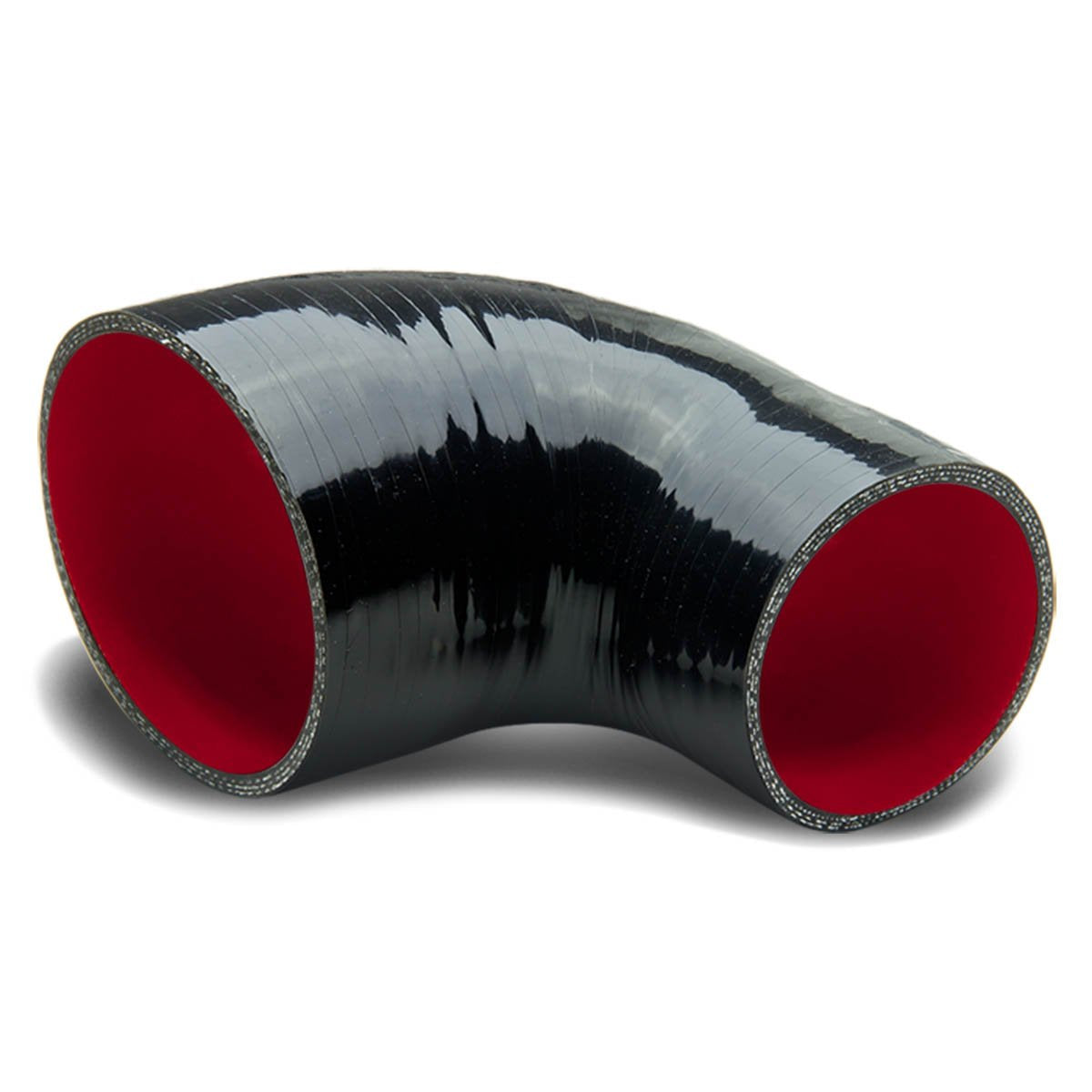 Auto Dynasty 3 Inches To 3.5 Inches 90 Degree Elbow Turbo/Intercooler/Intake Piping Coupler Reducer Silicone Hose, (Black & Red)