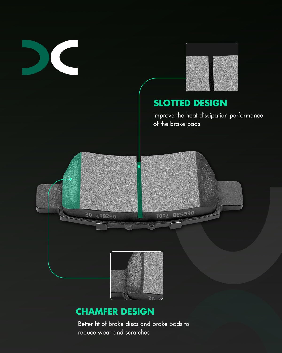 Scitoo Ceramic Brake Pads, 4Pcs Rear Brake Pads Brakes Kits Fit For 2005-2010 For Honda Odyssey