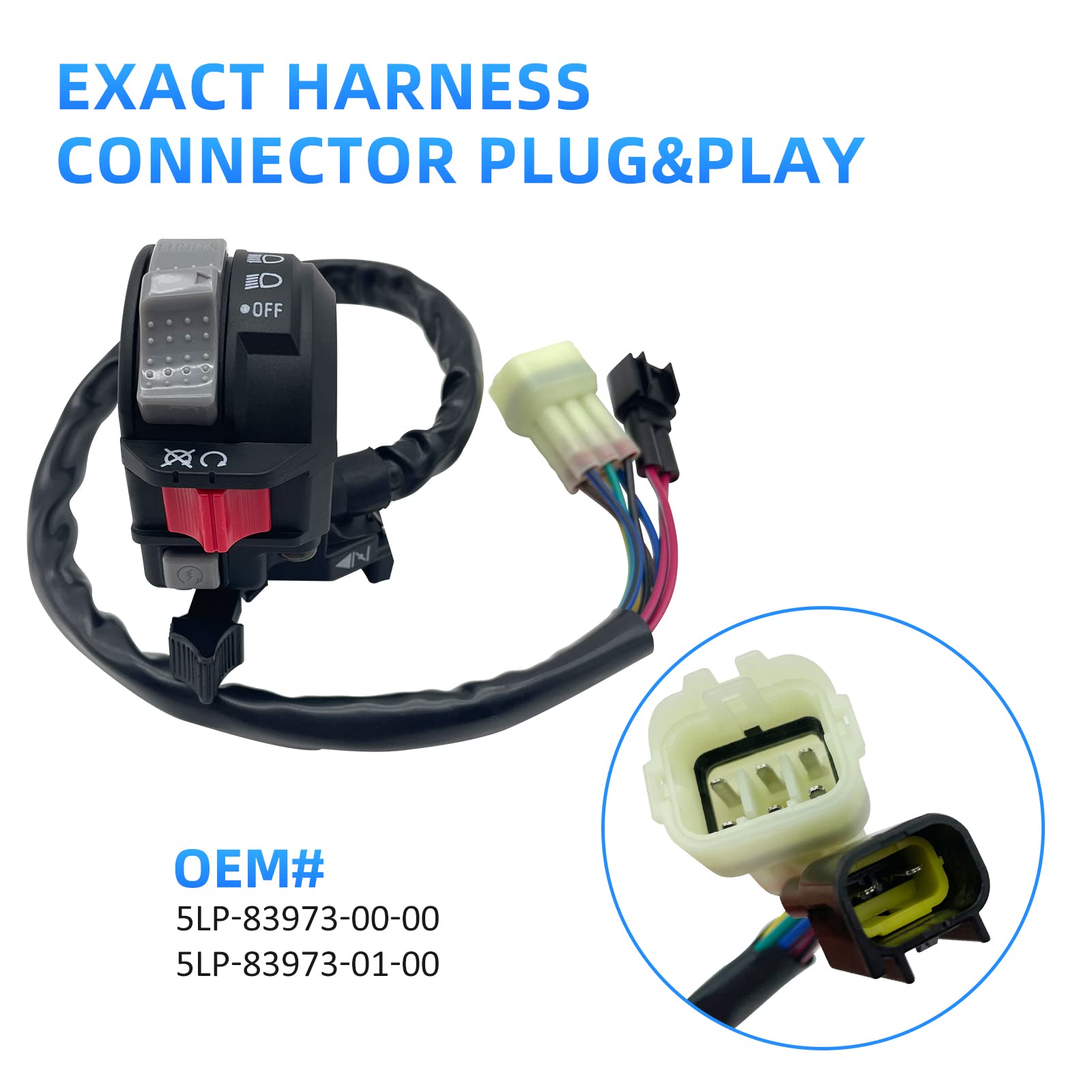 Control Switch Button Engine Start Run Off Headlight for Yamaha ATV Big Bear 250 400 Bruin 250 350 Grizzly 350 400 660 Kodiak 40