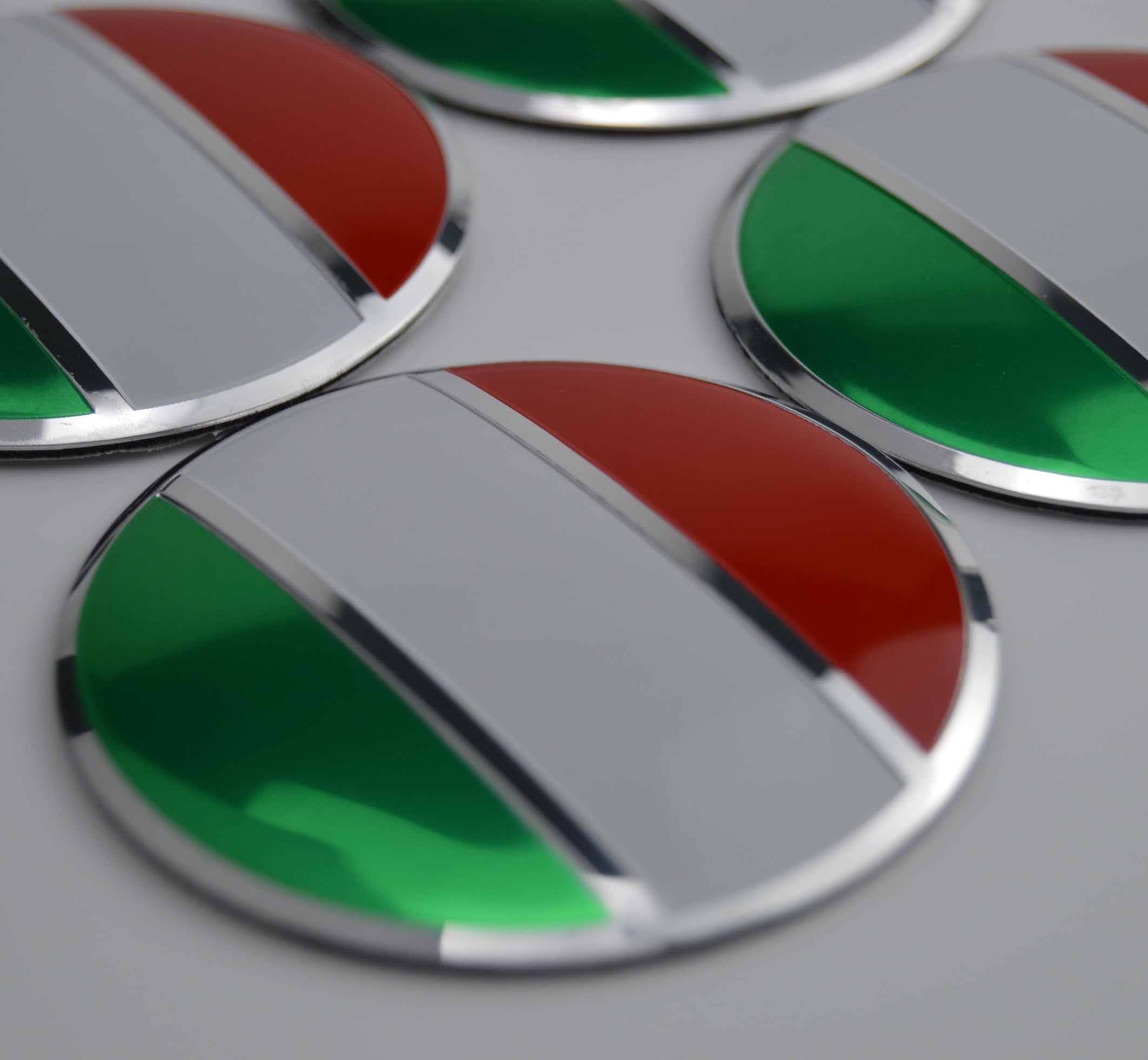 4X 56.5mm=2.24 inches Italy Flag Wheel Hub Center Cap Emblem for Hub Center Cap USA US