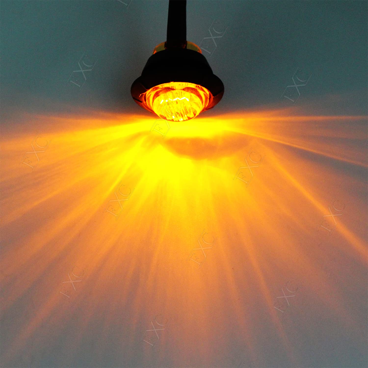 Fxc 10X 3/4'' Round Led Clearence Light Front Rear Side Marker Indicators Light For Truck Car Bus Trailer Van Caravan Boat, Tail