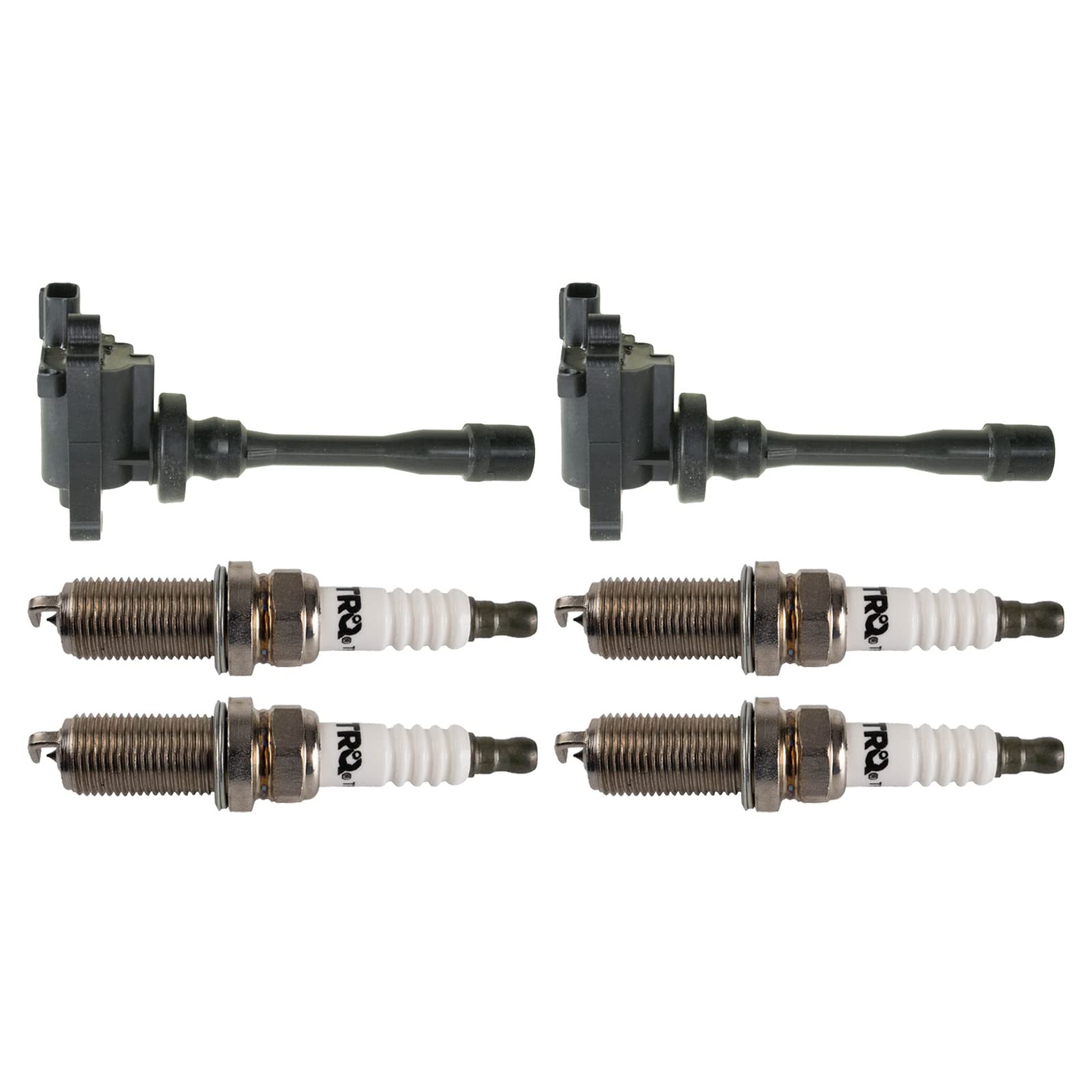 TRQ Ignition Coil & Iridium Spark Plug Kit, 6 Pieces, Compatible with Mitsubishi Mirage, Galant, Eclipse, Lancer, Outlander