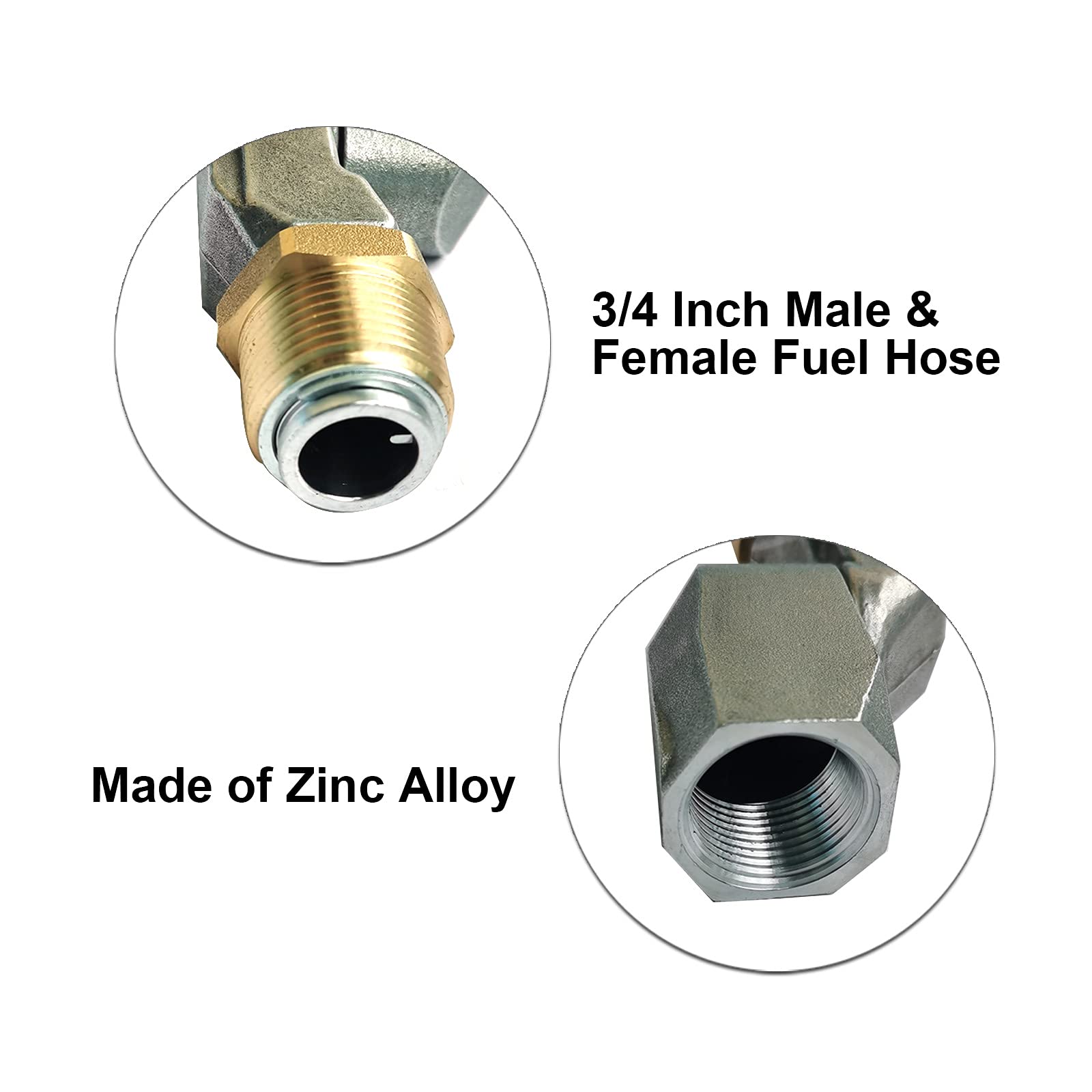 3/4 Inch Npt Fuel Hose Swivel 360 Rotating Connector For Fuel Transfer Pump Fuel Nozzle Multi Plane Fuel Plane Swivel 19Mm Male 19Mm Female