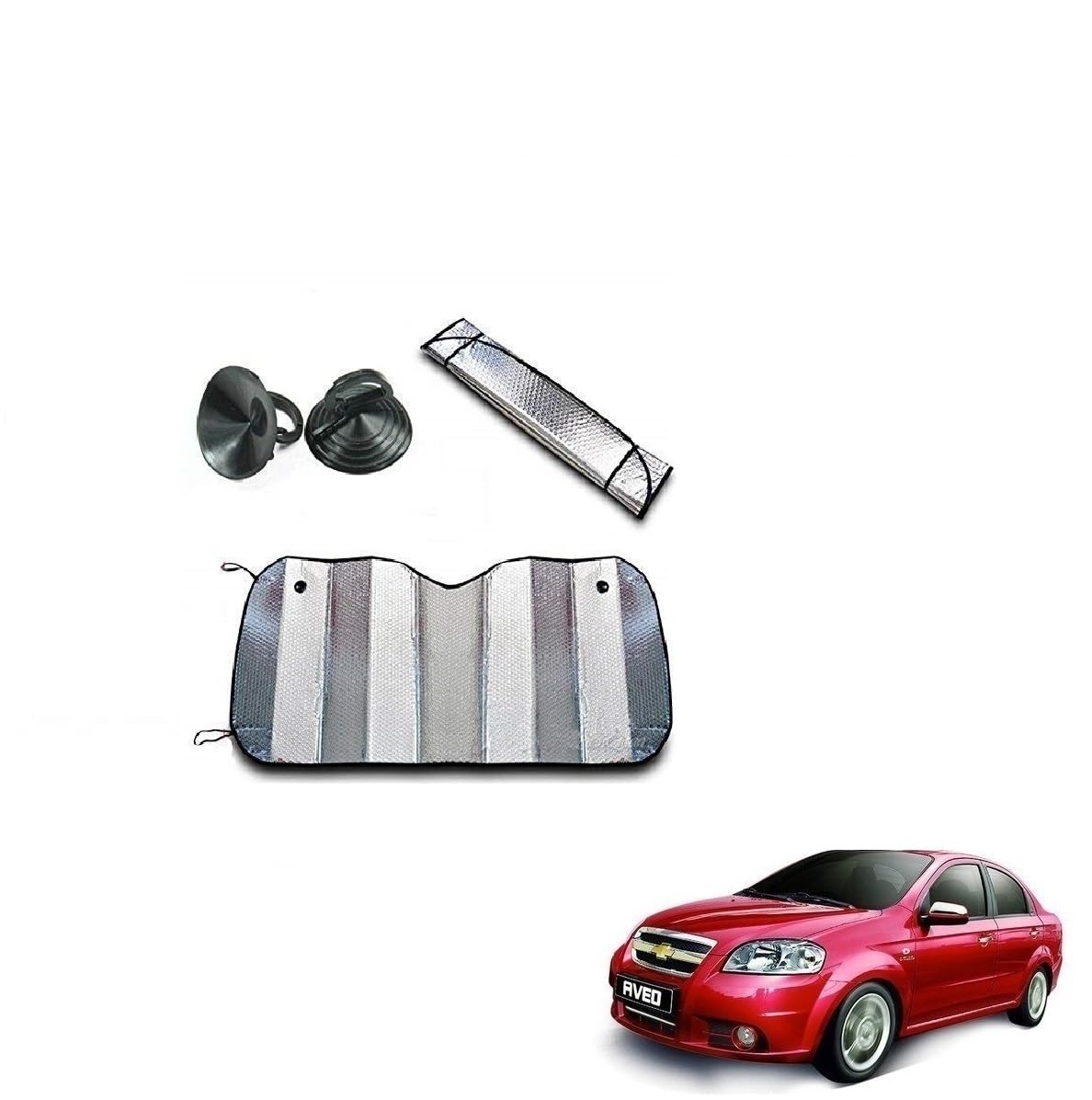 Kozdiko Car UV Protection Silver Foil Sunshade Film Windshield Visor Front Windshield Sunshade for Chevrolet Aveo