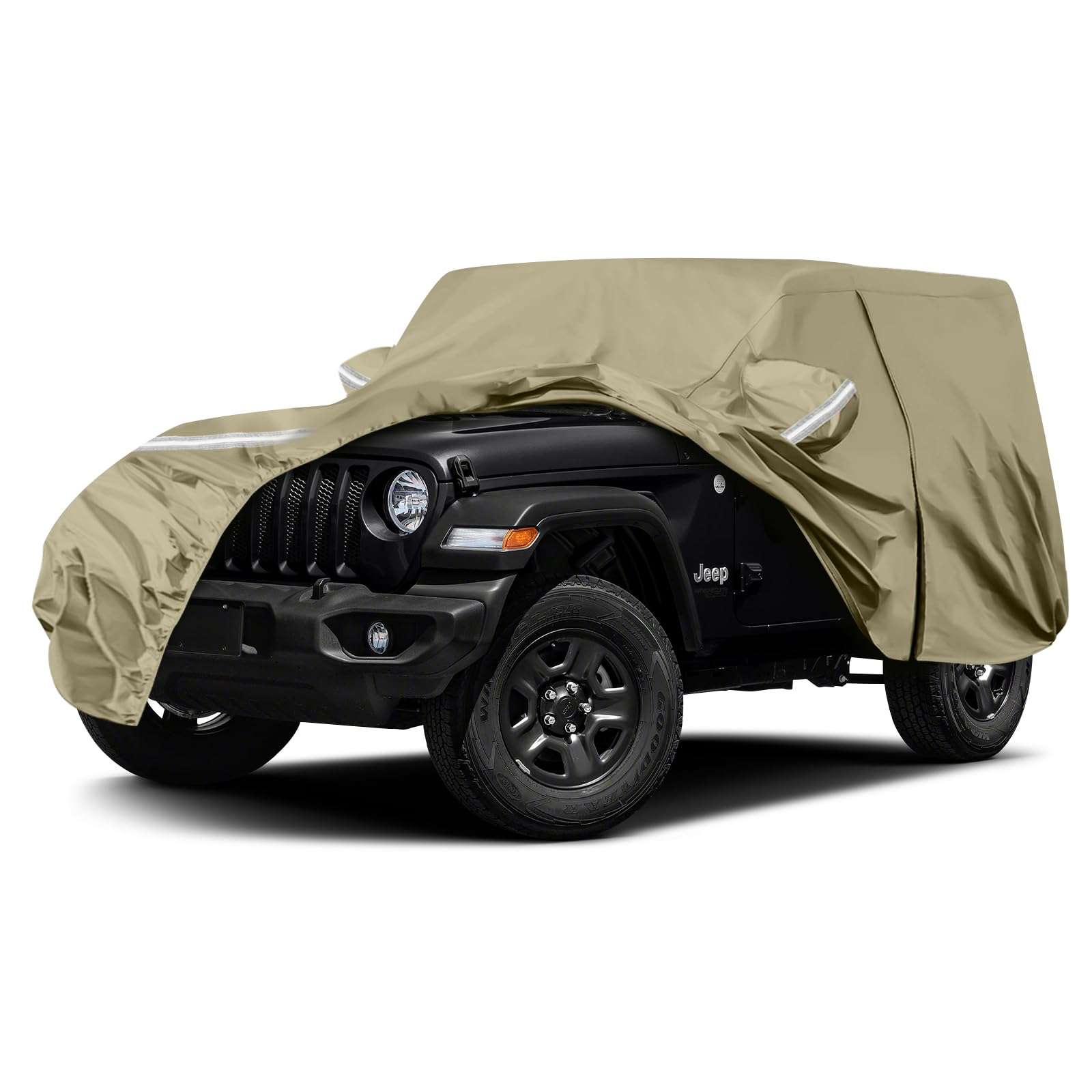 Waterproof Car Covers Replace for 2007-2025 Jeep Wrangler 2 Door, Multilayer Heavy Duty with Cotton Liner All Weather Car Cover 
