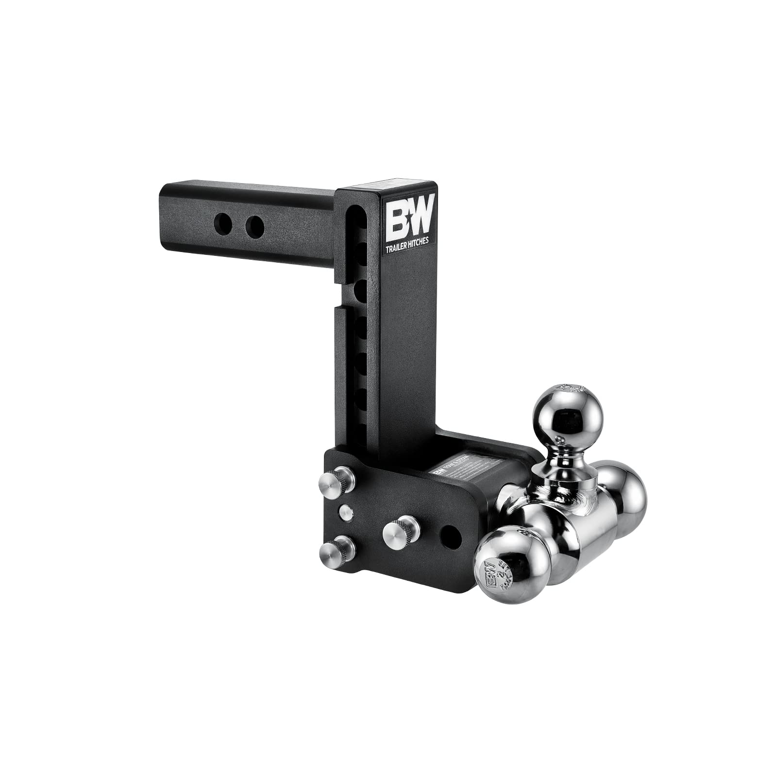 B&W Trailer Hitches Tow & Stow Adjustable Trailer Hitch Ball Mount - Fits 2 Receiver, Tri-Ball (1-7/8 x 2 x 2-5/16), 7 Drop, 10,