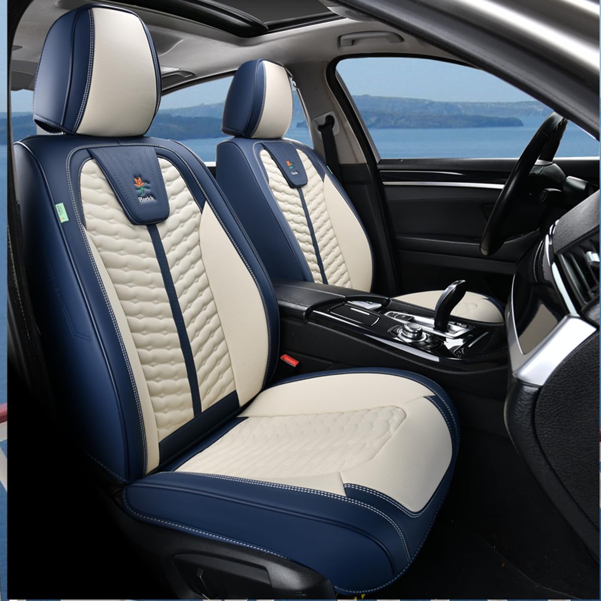 FLORICH Seat Covers for Cars, Seat Covers Full Set 5 Seats, Waterproof Leather Car Seat Covers, Front and Rear Seat Covers, Univ