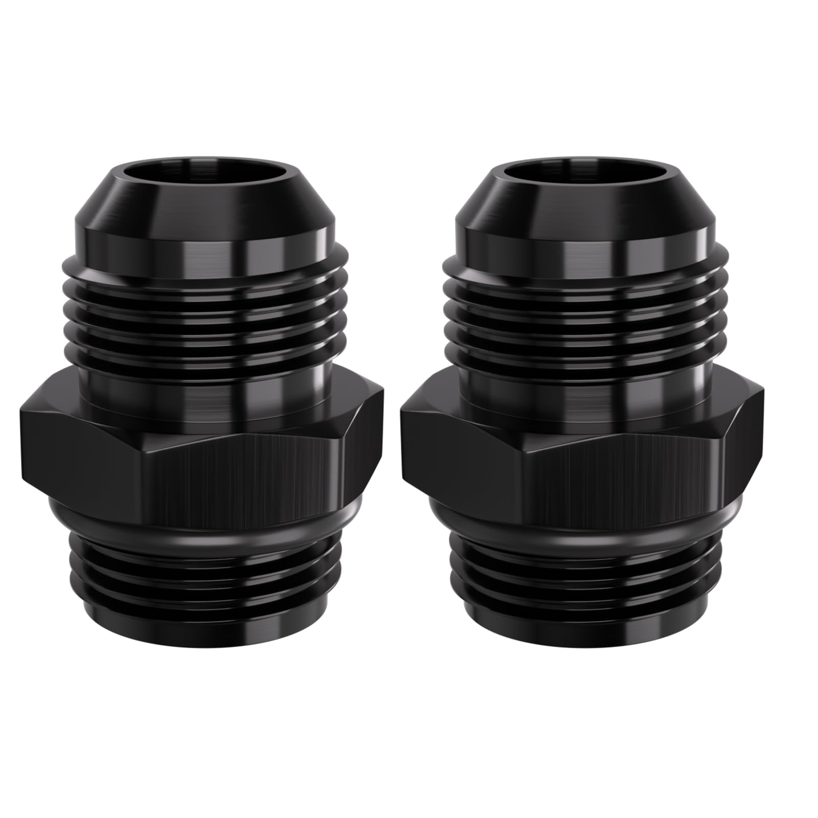 APIELE 12AN ORB Adapter - 2PCS Aluminum Black O-Ring External Thread Expansion to 12AN ORB