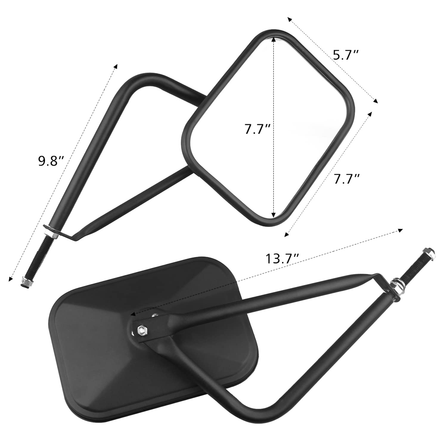 SUNPIE Mirrors Doors off Compatible with Jeep Wrangler YJ TJ JK JL2 Doors & 4 Doors 1987-2024 and JT, Side Doorless Mirrors Quic