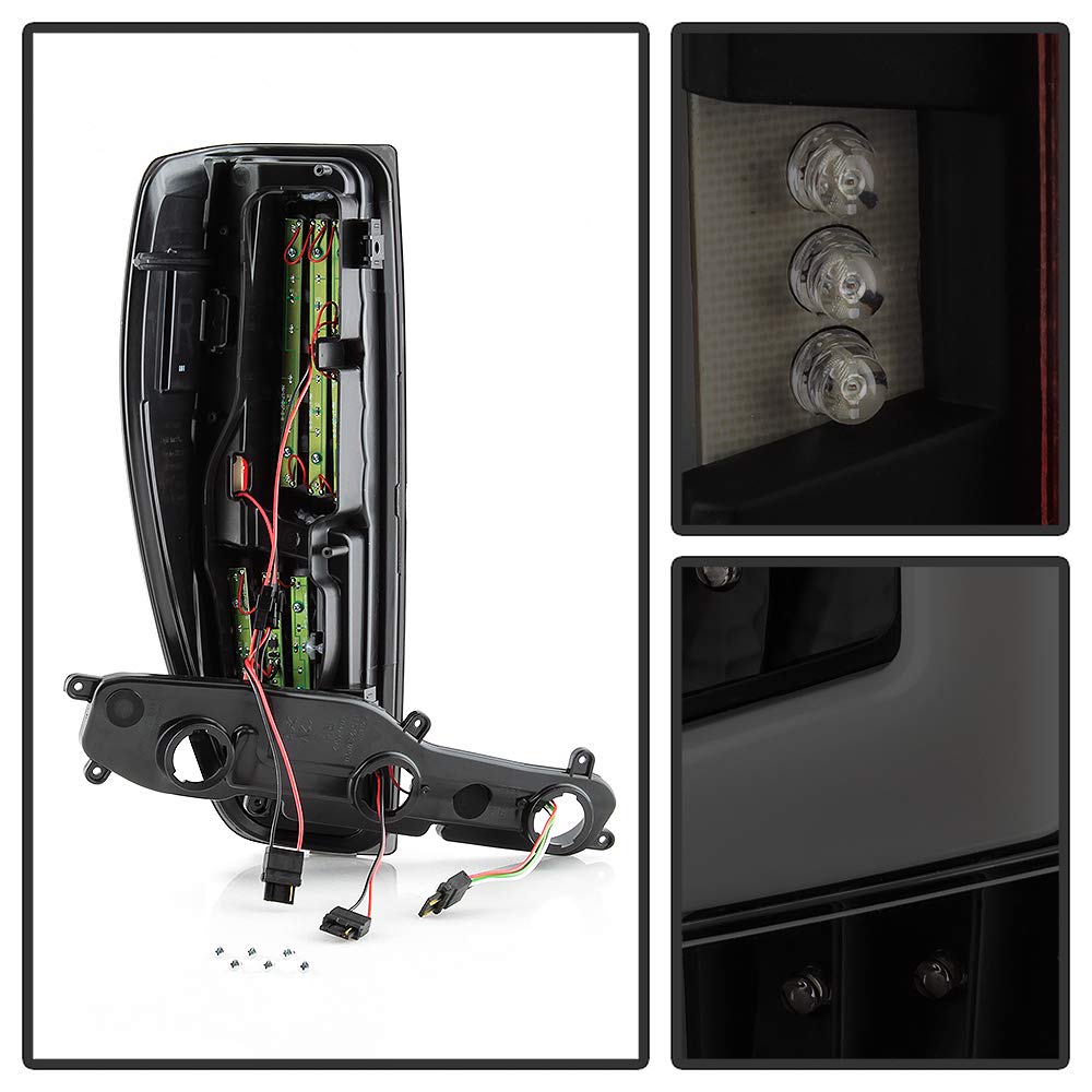 Acanii - For 2004-2012 Chevy Colorado Gmc Canyon Black Smoked Led Tube Tail Lights Brake Lamps Assembly Pair Left+Right